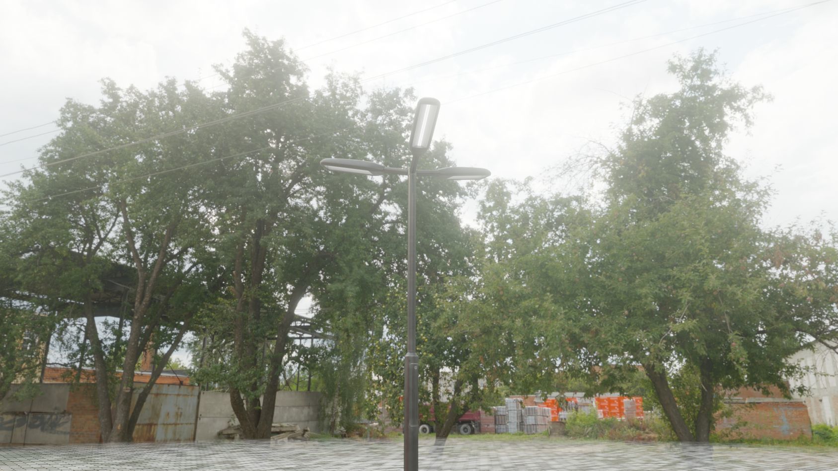 Street Light 11 version 3  3m with pole 3 Low-poly 3D model_66