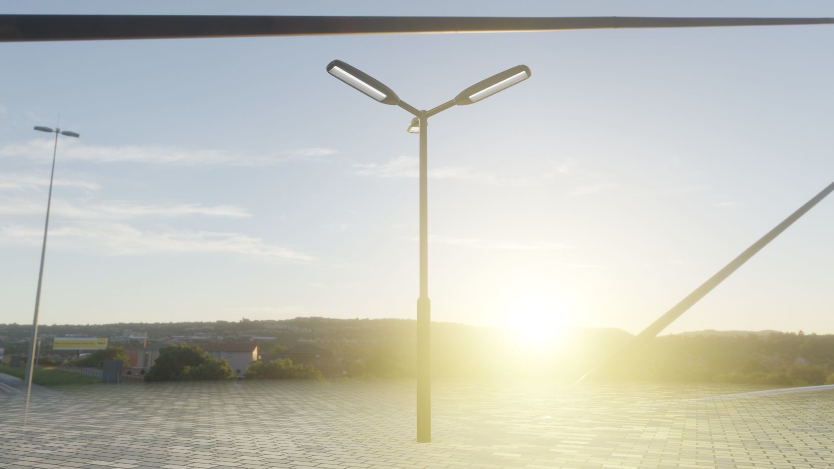 Street Light 11 version 3  3m with pole 3 Low-poly 3D model_6