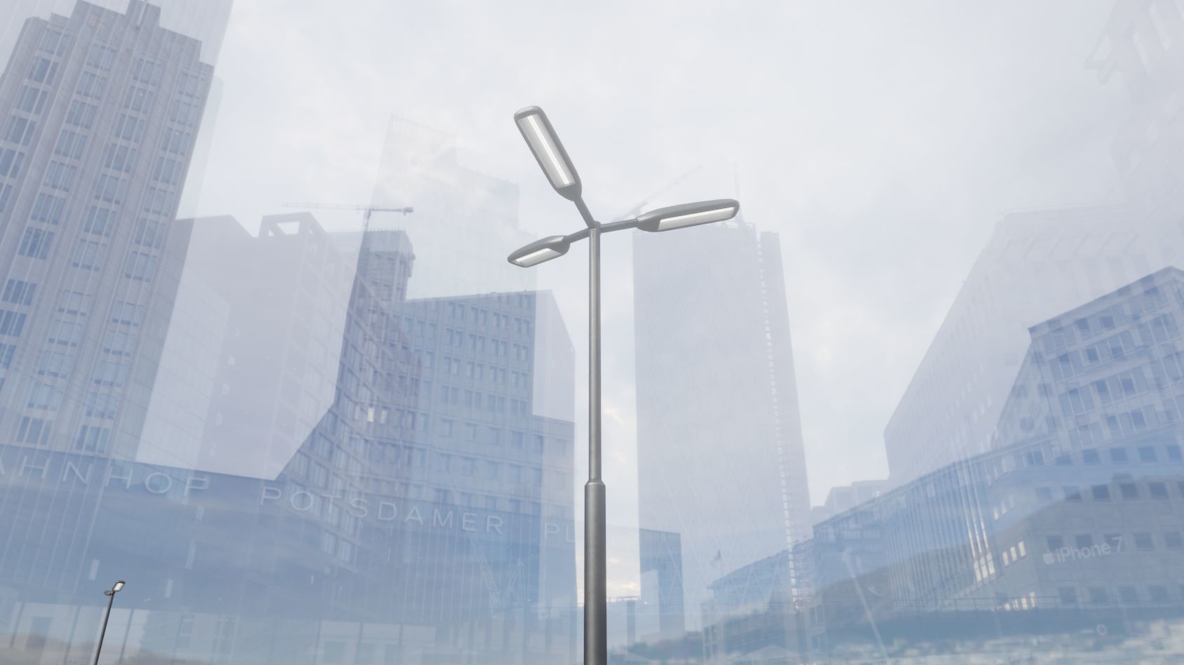 Street Light 11 version 3  3m with pole 3 Low-poly 3D model_24