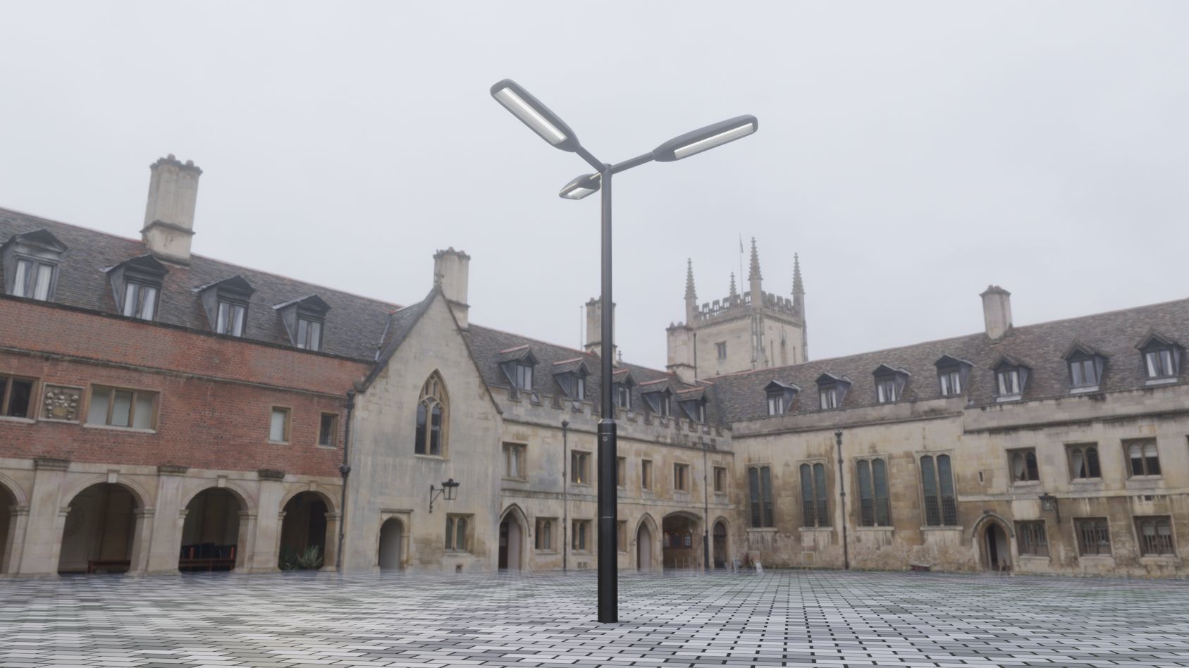 Street Light 11 version 3  3m with pole 3 Low-poly 3D model_5