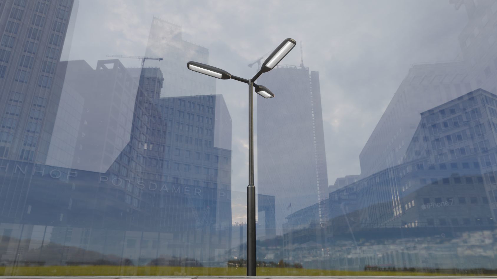 Street Light 11 version 3  3m with pole 3 Low-poly 3D model_84