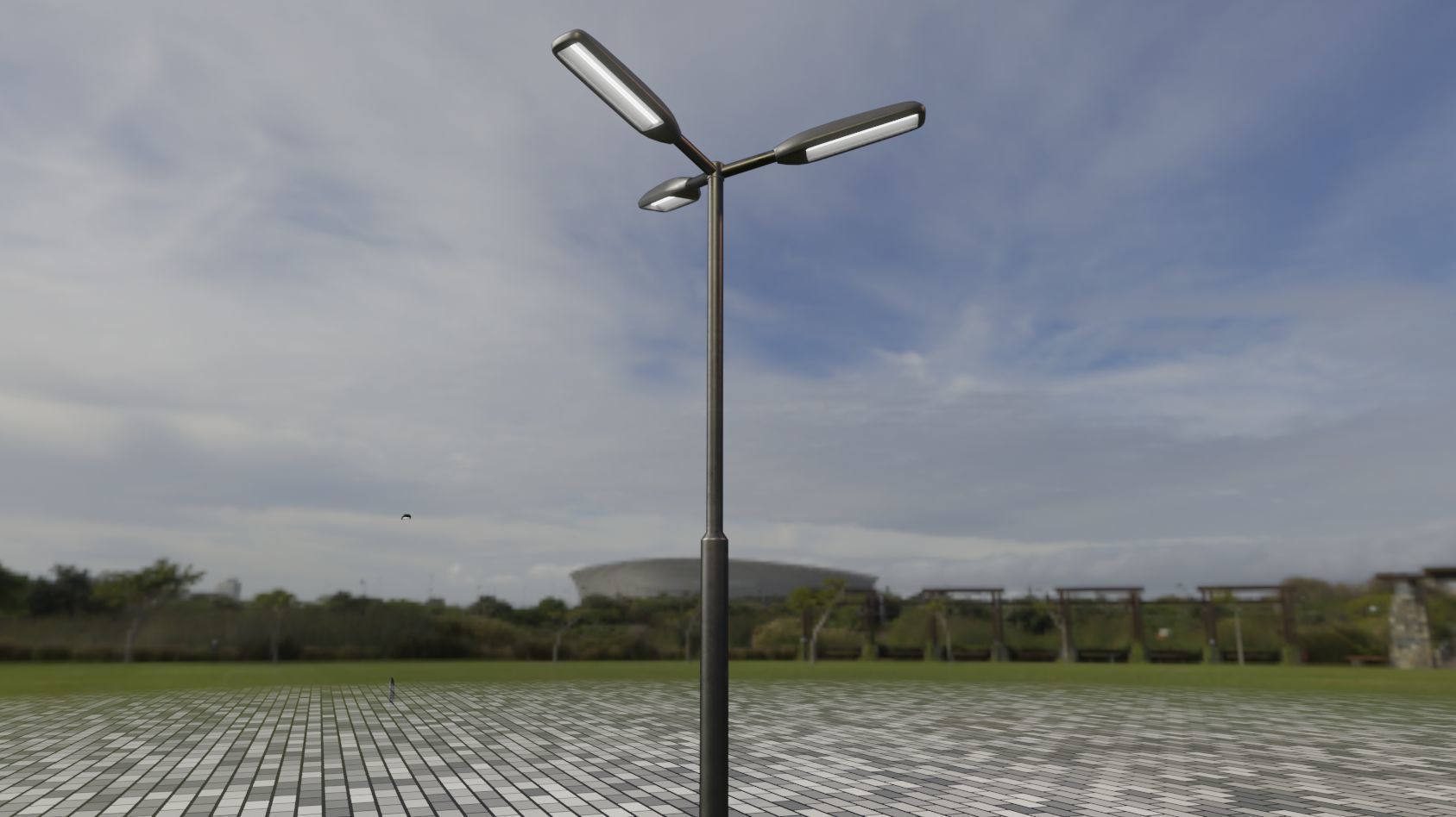 Street Light 11 version 3  3m with pole 3 Low-poly 3D model_59