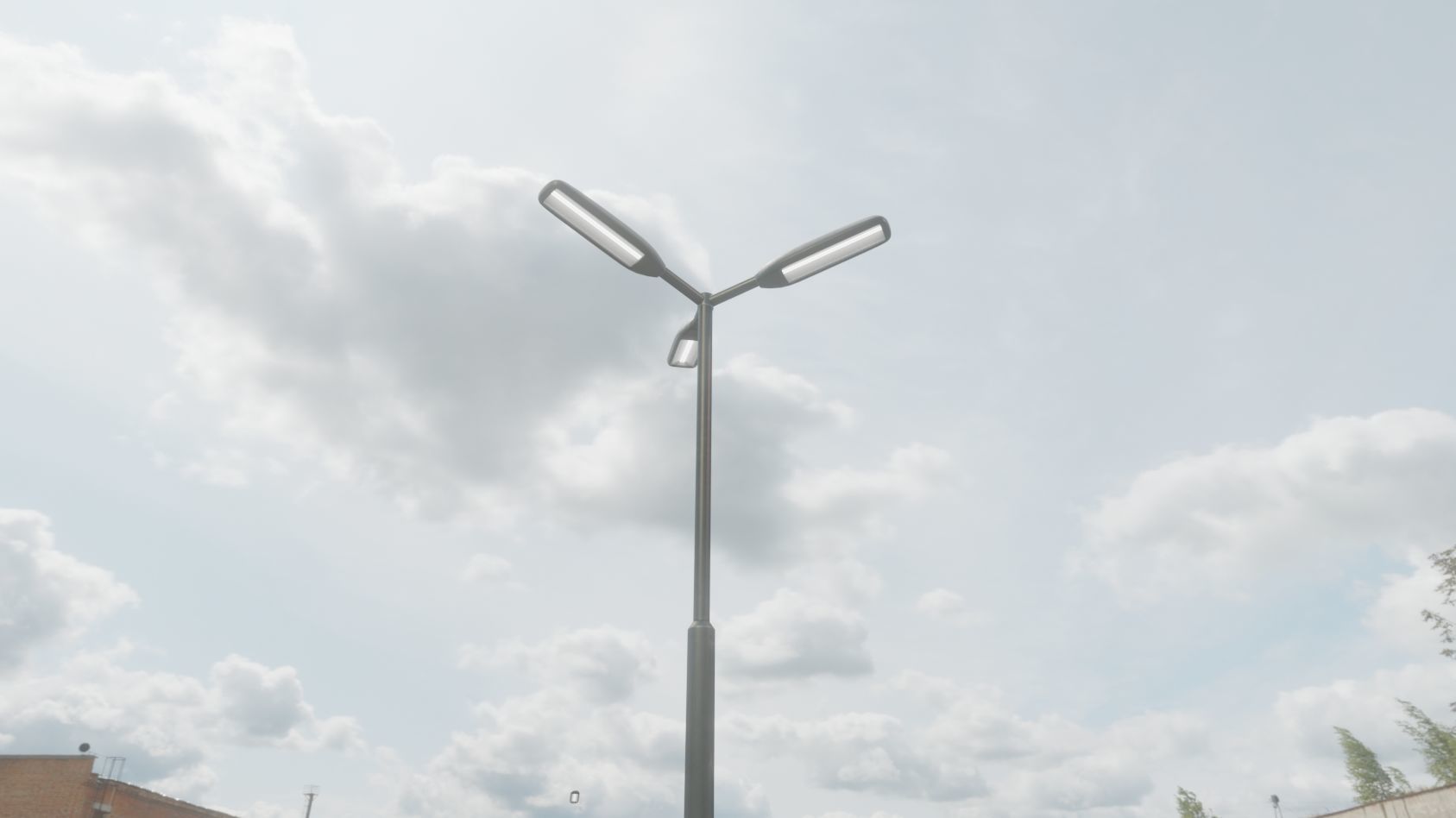 Street Light 11 version 3  3m with pole 3 Low-poly 3D model_93