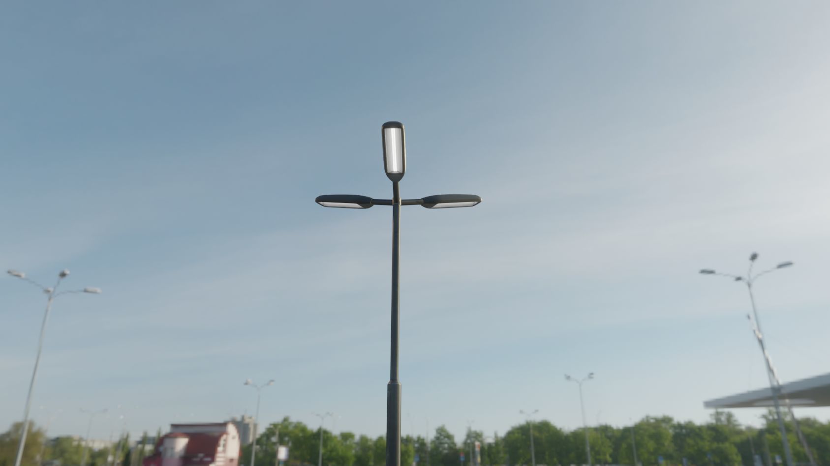 Street Light 11 version 3  3m with pole 3 Low-poly 3D model_11