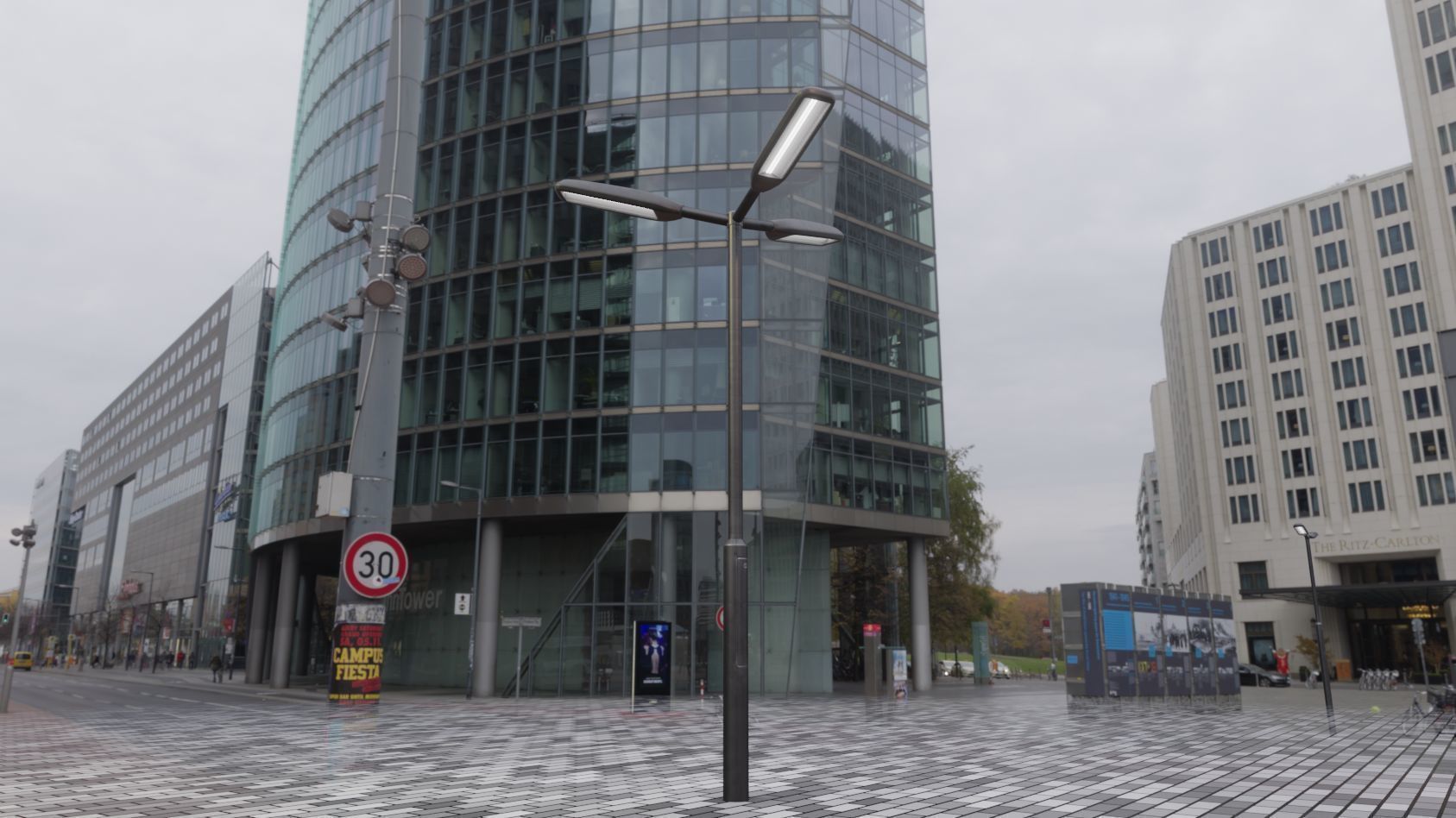 Street Light 11 version 3  3m with pole 3 Low-poly 3D model_31