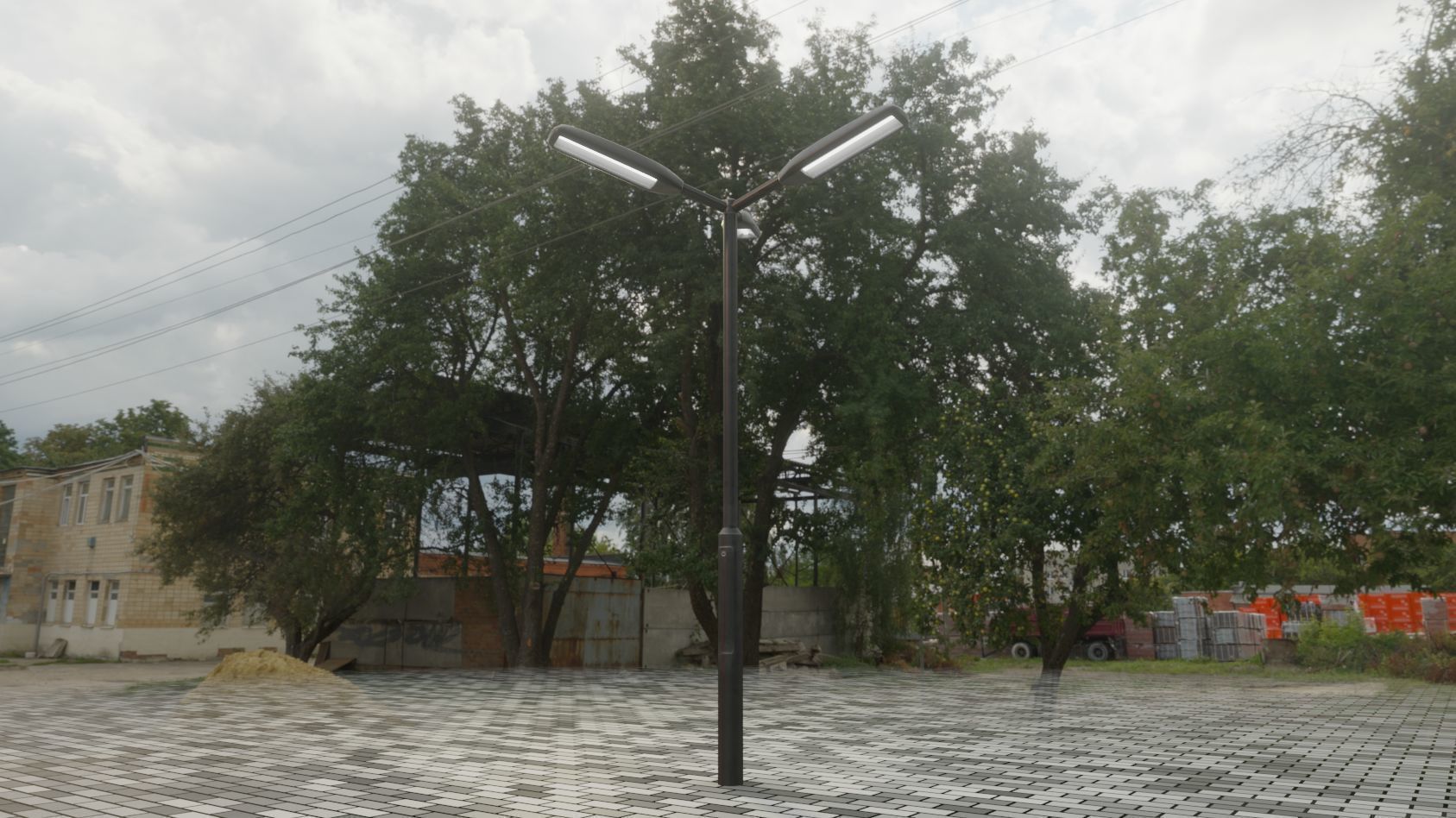 Street Light 11 version 3  3m with pole 3 Low-poly 3D model_7