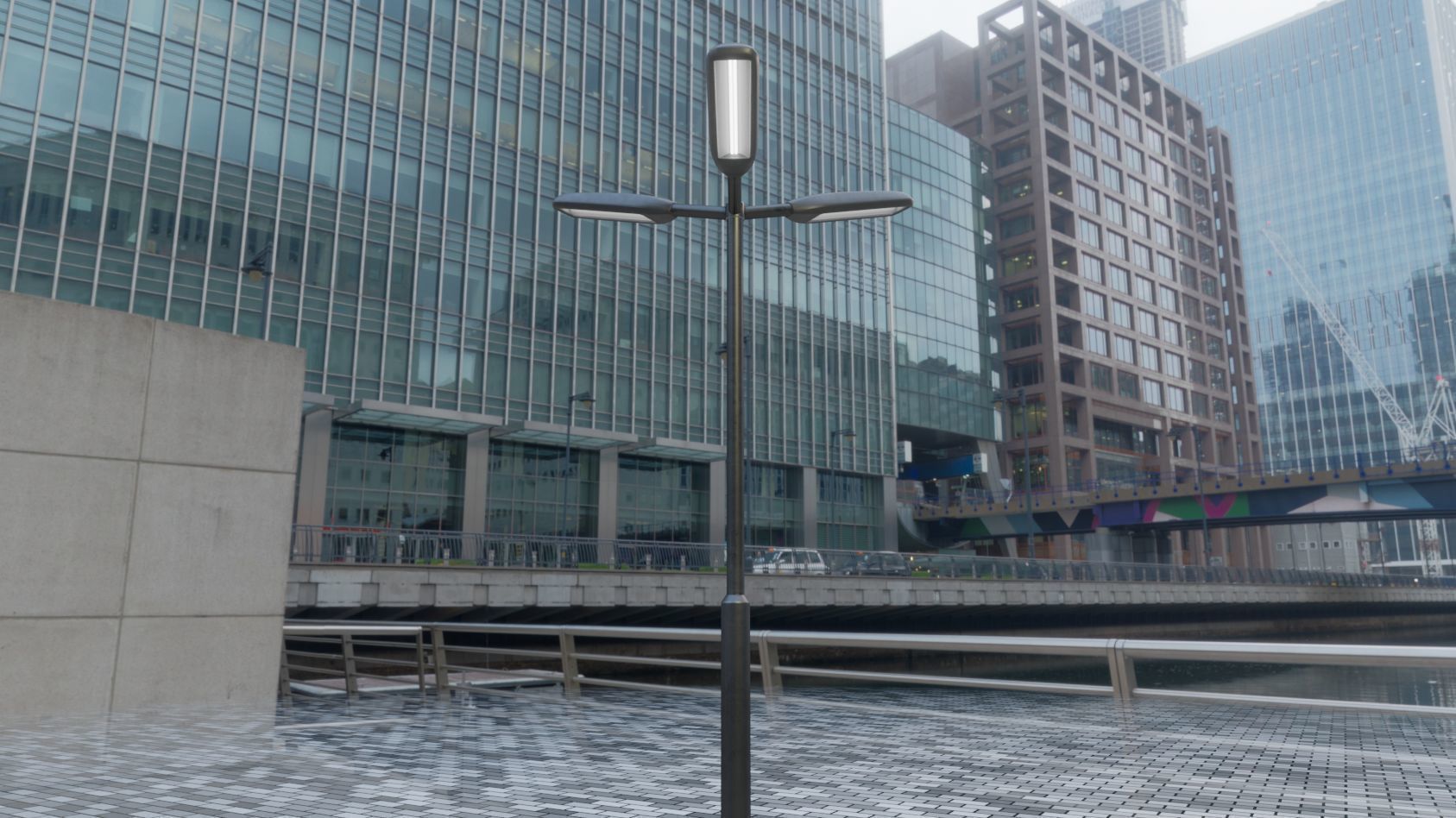 Street Light 11 version 3  3m with pole 3 Low-poly 3D model_88