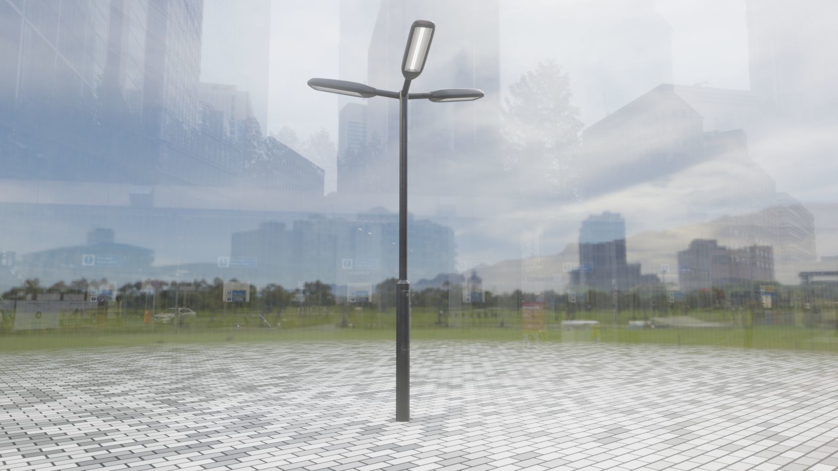 Street Light 11 version 3  3m with pole 3 Low-poly 3D model_99