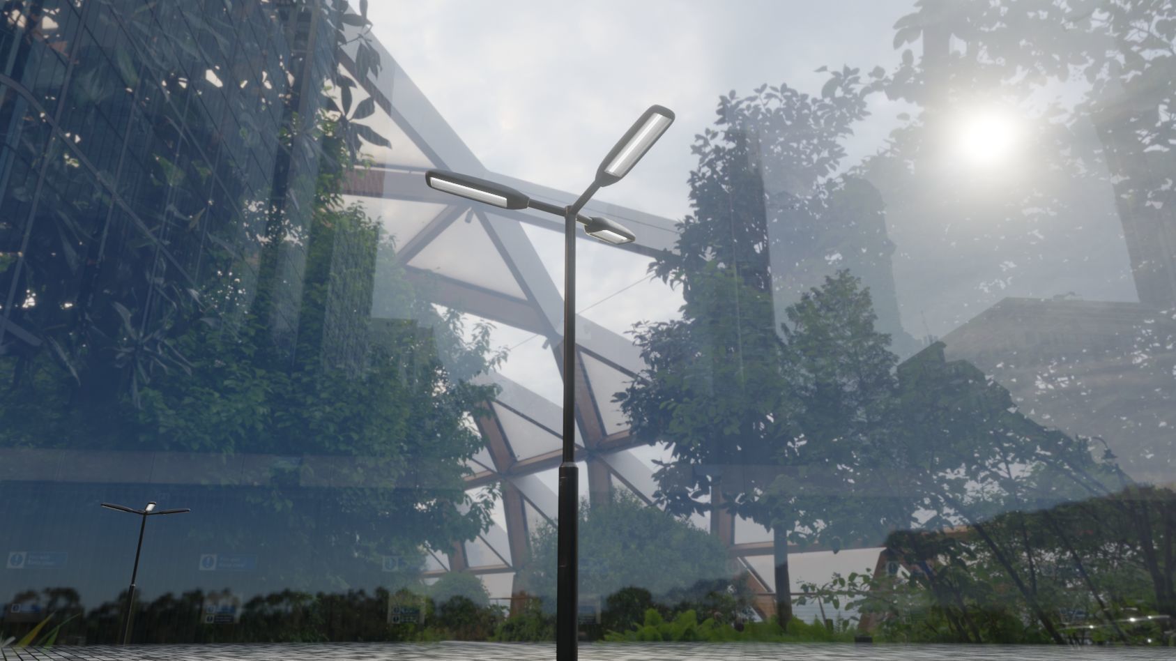 Street Light 11 version 3  3m with pole 3 Low-poly 3D model_8