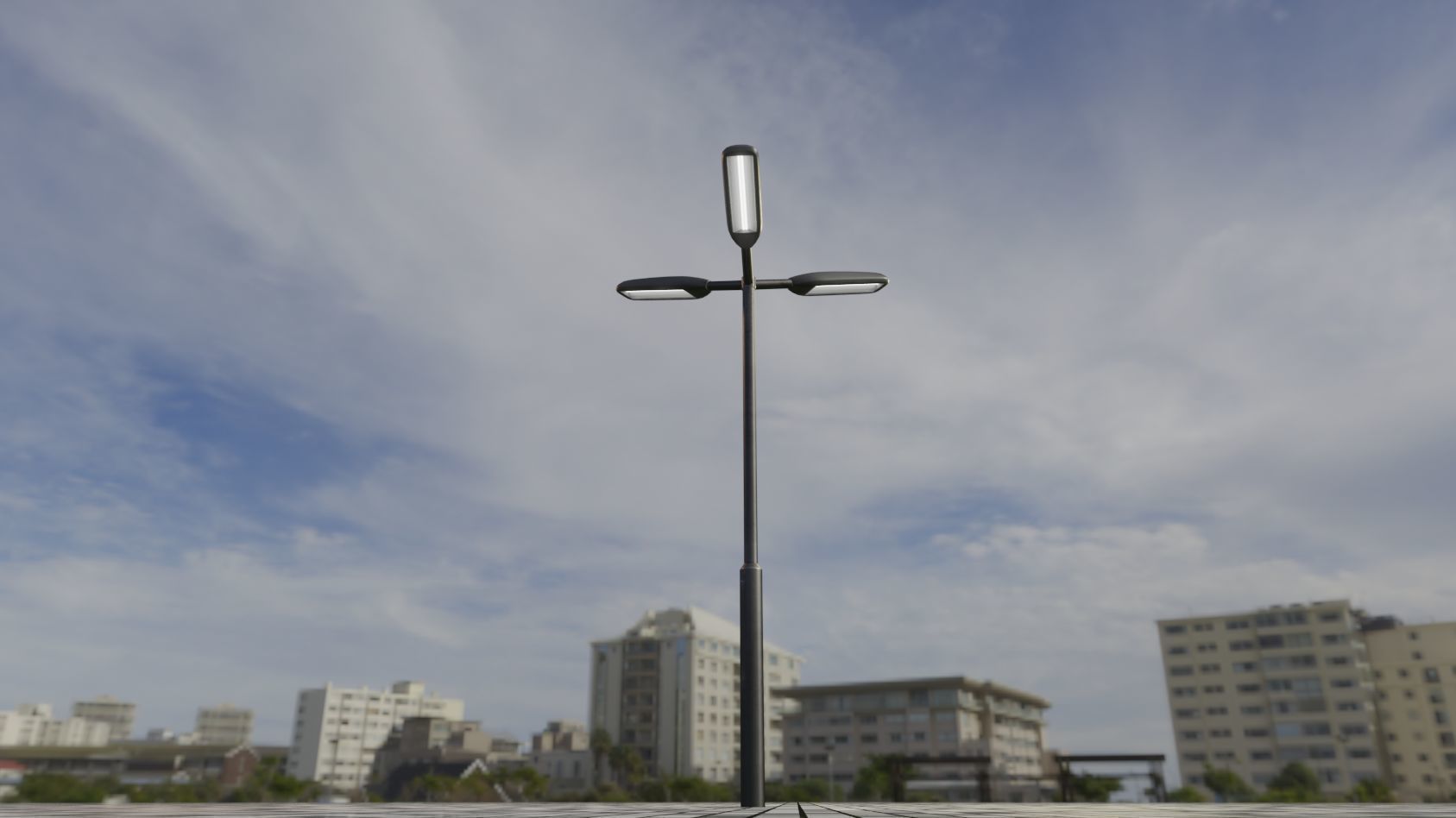 Street Light 11 version 3  3m with pole 3 Low-poly 3D model_44