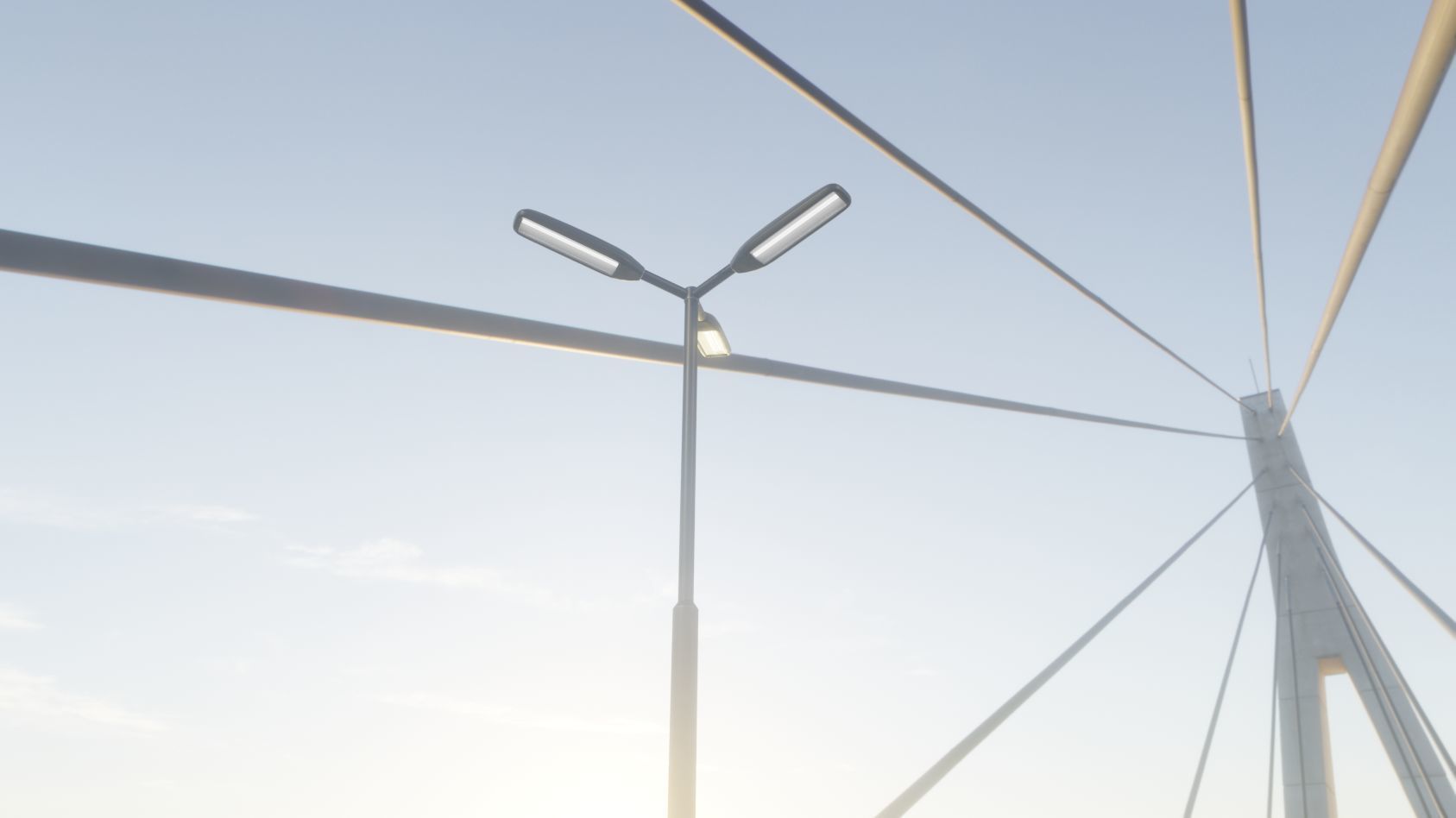 Street Light 11 version 3  3m with pole 3 Low-poly 3D model_95