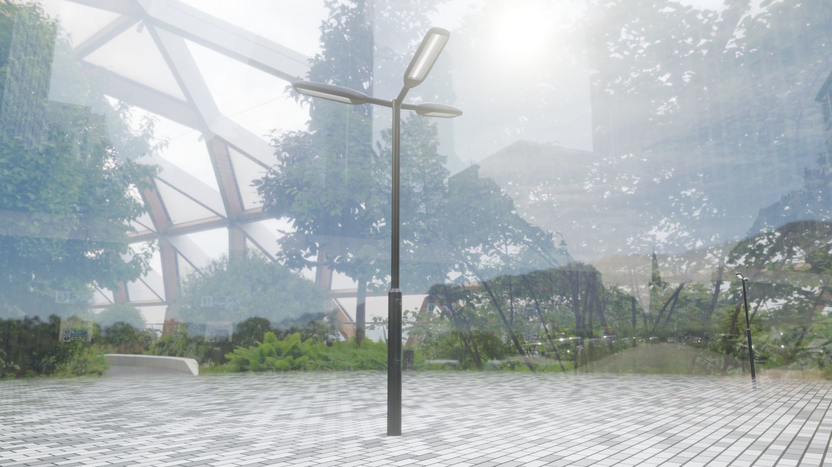 Street Light 11 version 3  3m with pole 3 Low-poly 3D model_98