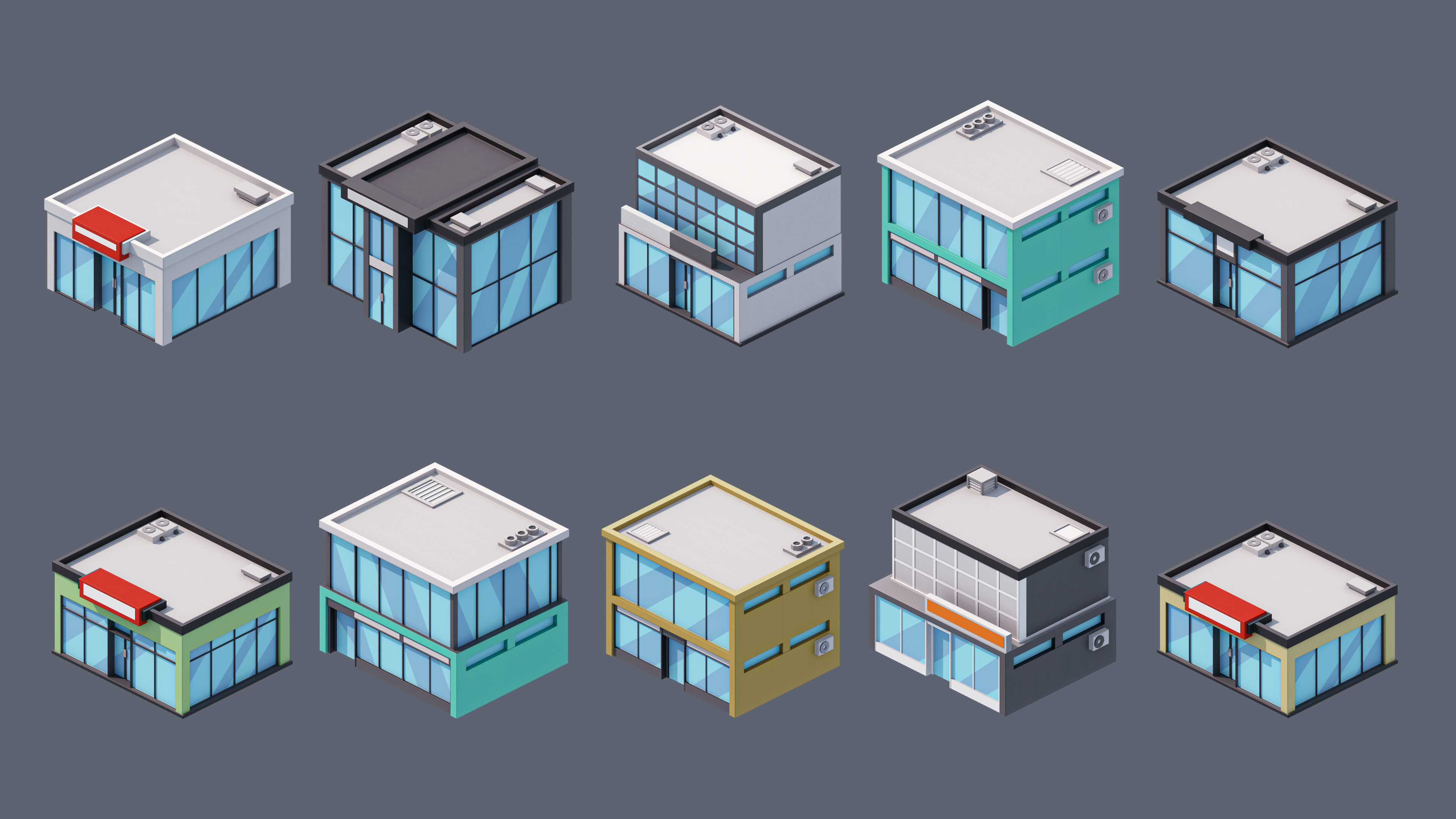 City 3 Low-poly 3D model_30