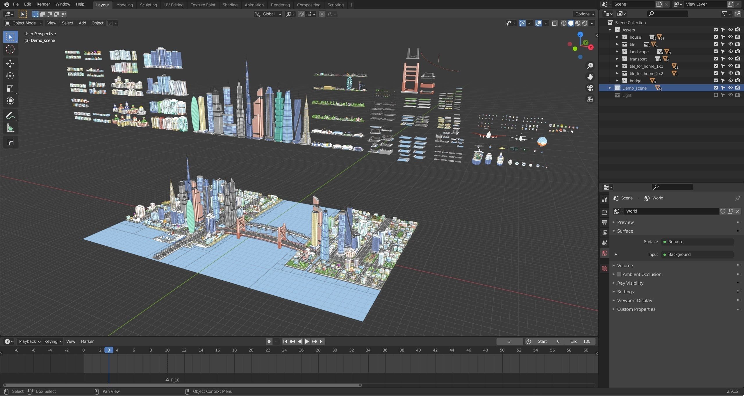 City 3 Low-poly 3D model_62