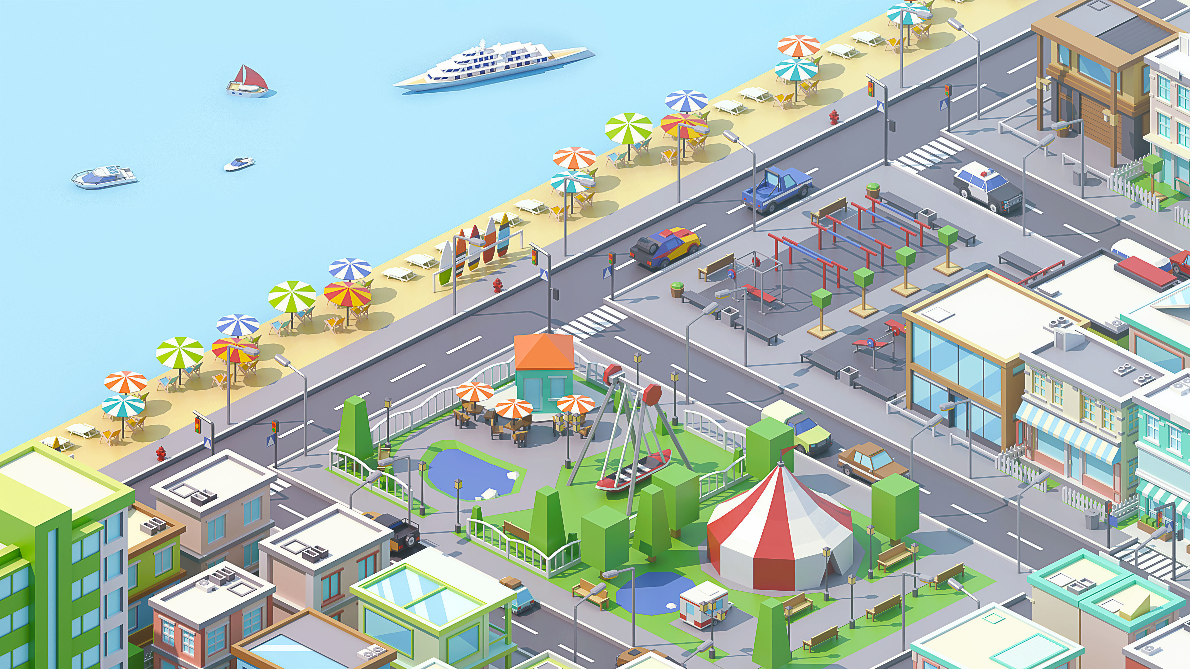 City 3 Low-poly 3D model_17