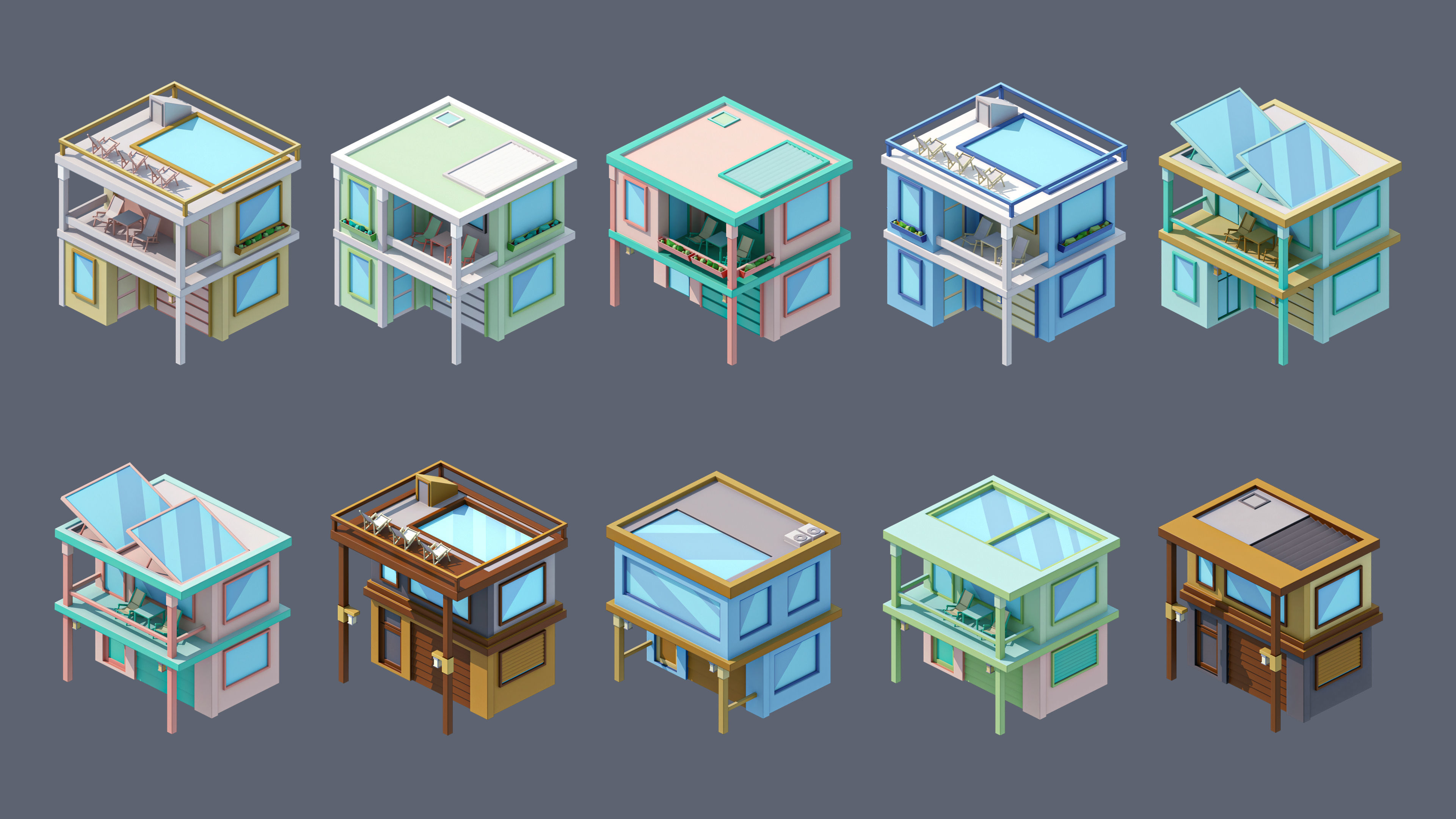 City 3 Low-poly 3D model_23