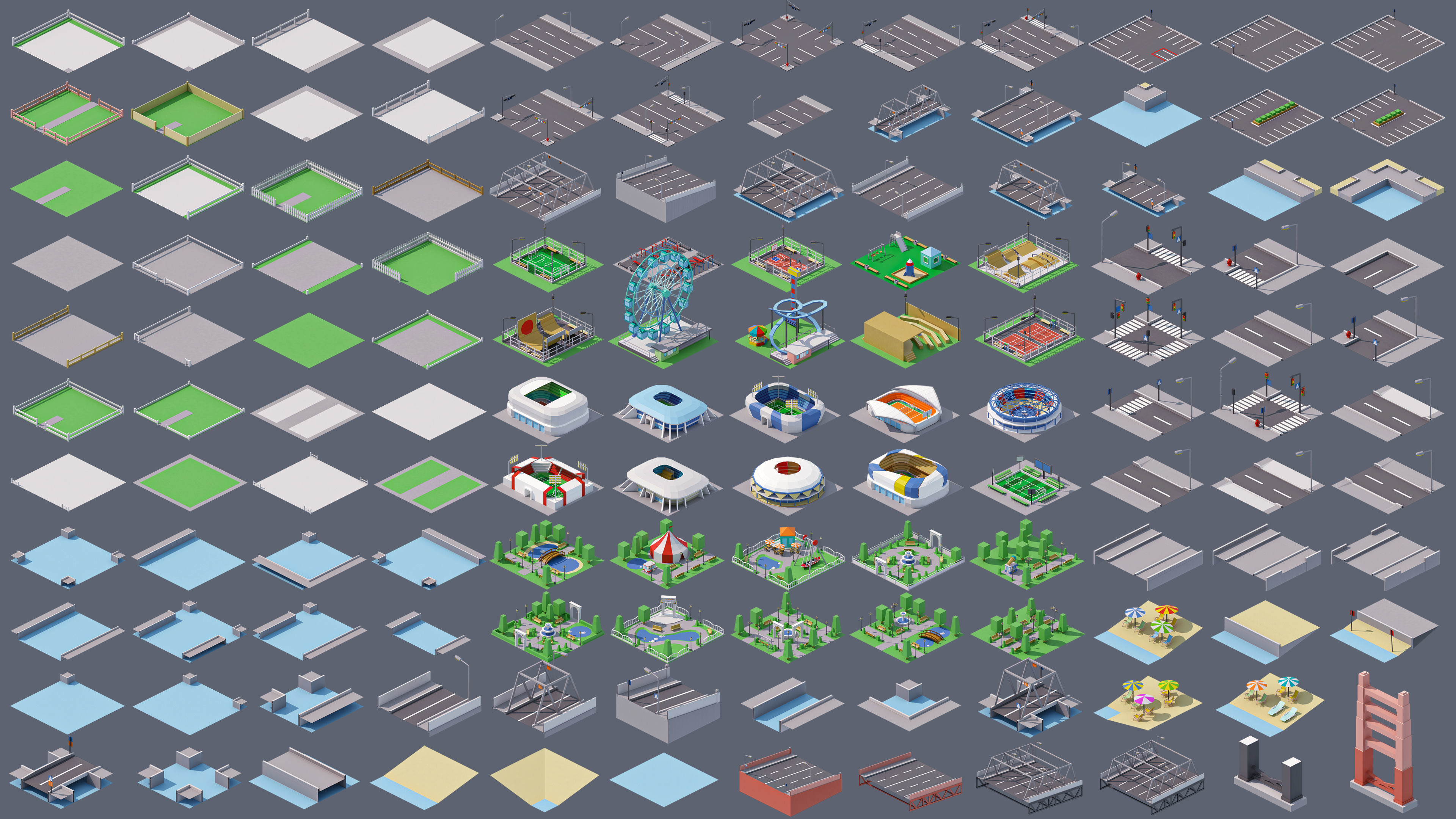 City 3 Low-poly 3D model_4