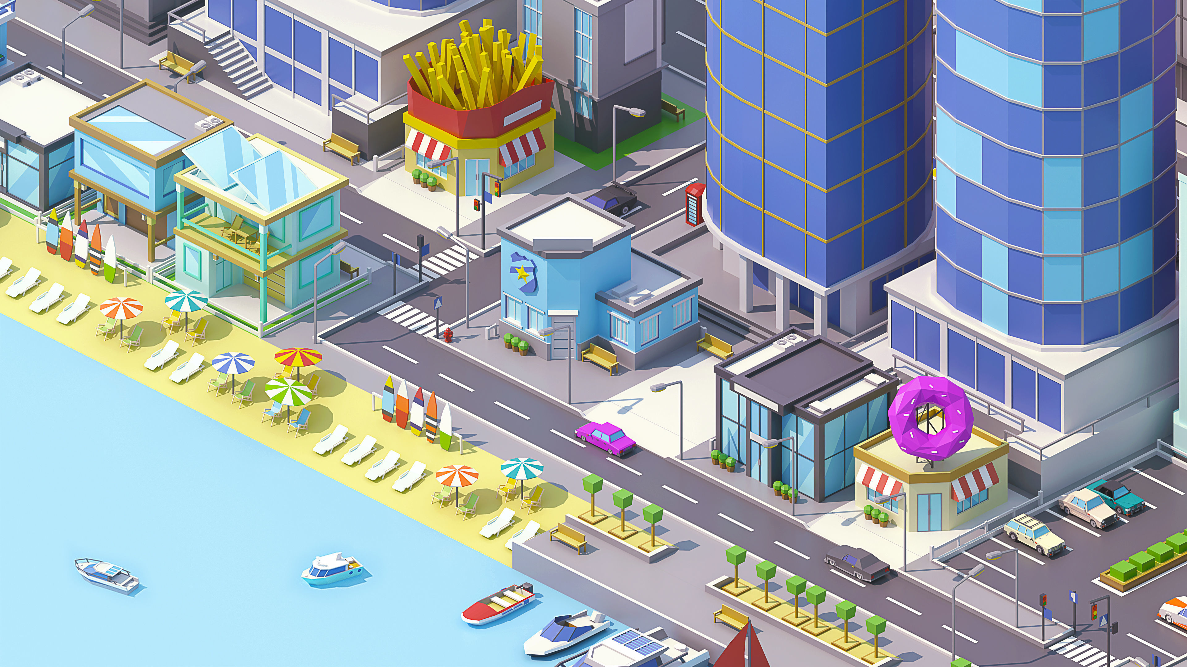 City 3 Low-poly 3D model_19