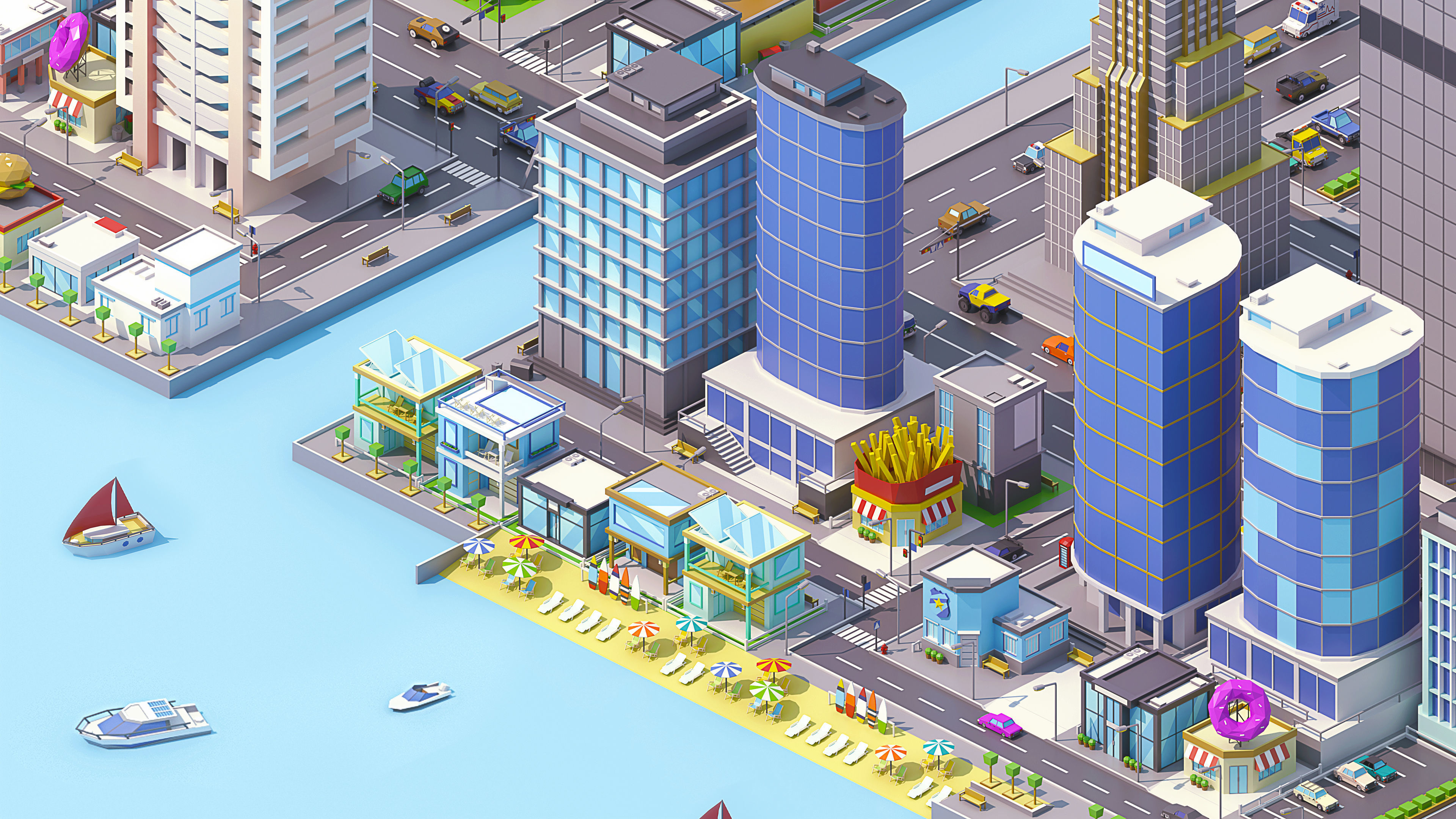 City 3 Low-poly 3D model_12