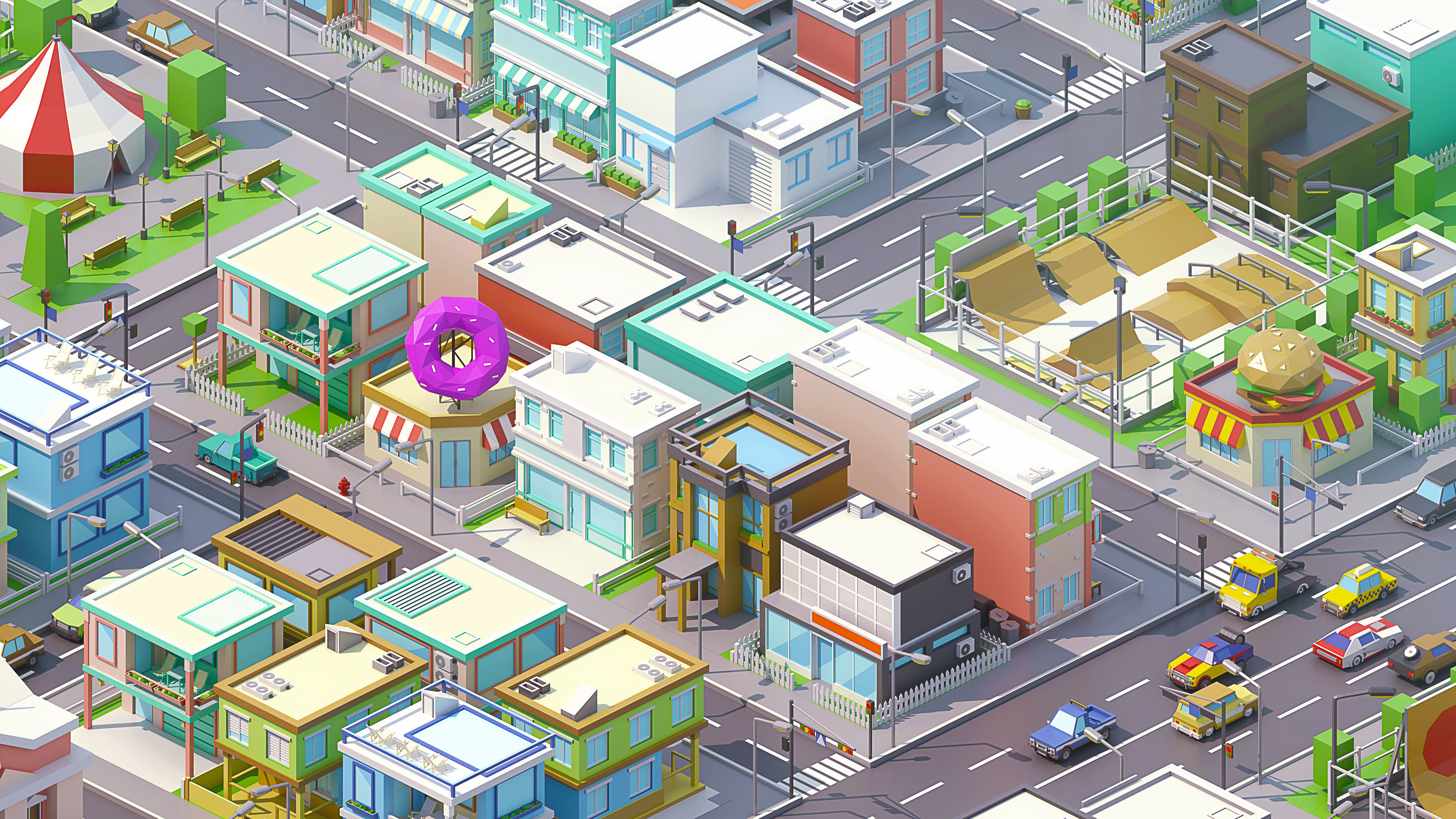 City 3 Low-poly 3D model_16