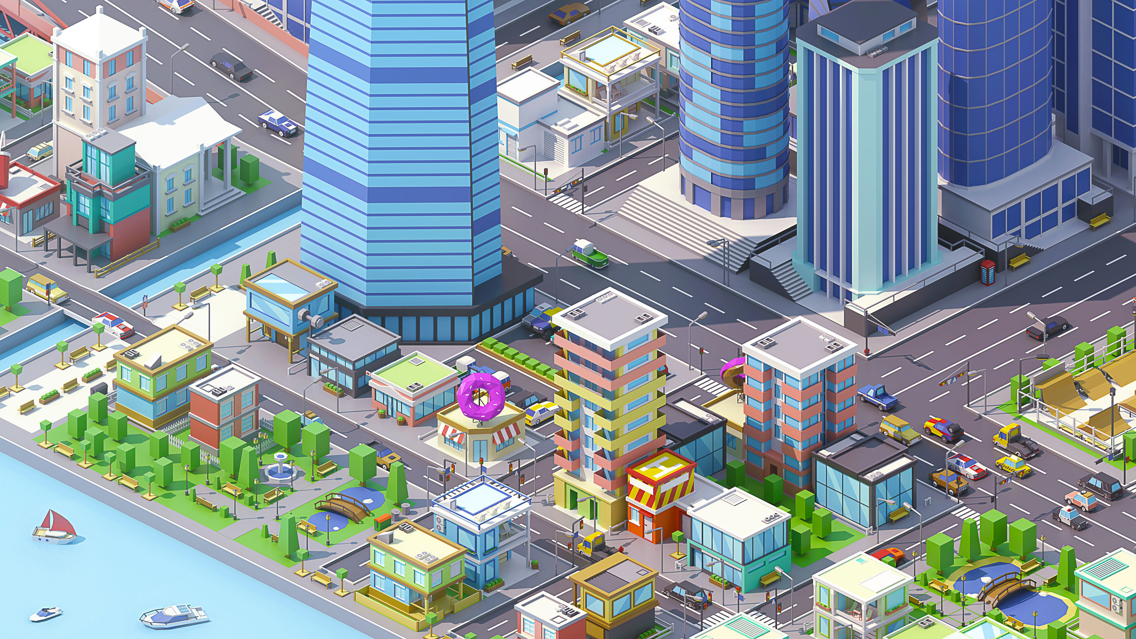 City 3 Low-poly 3D model_10