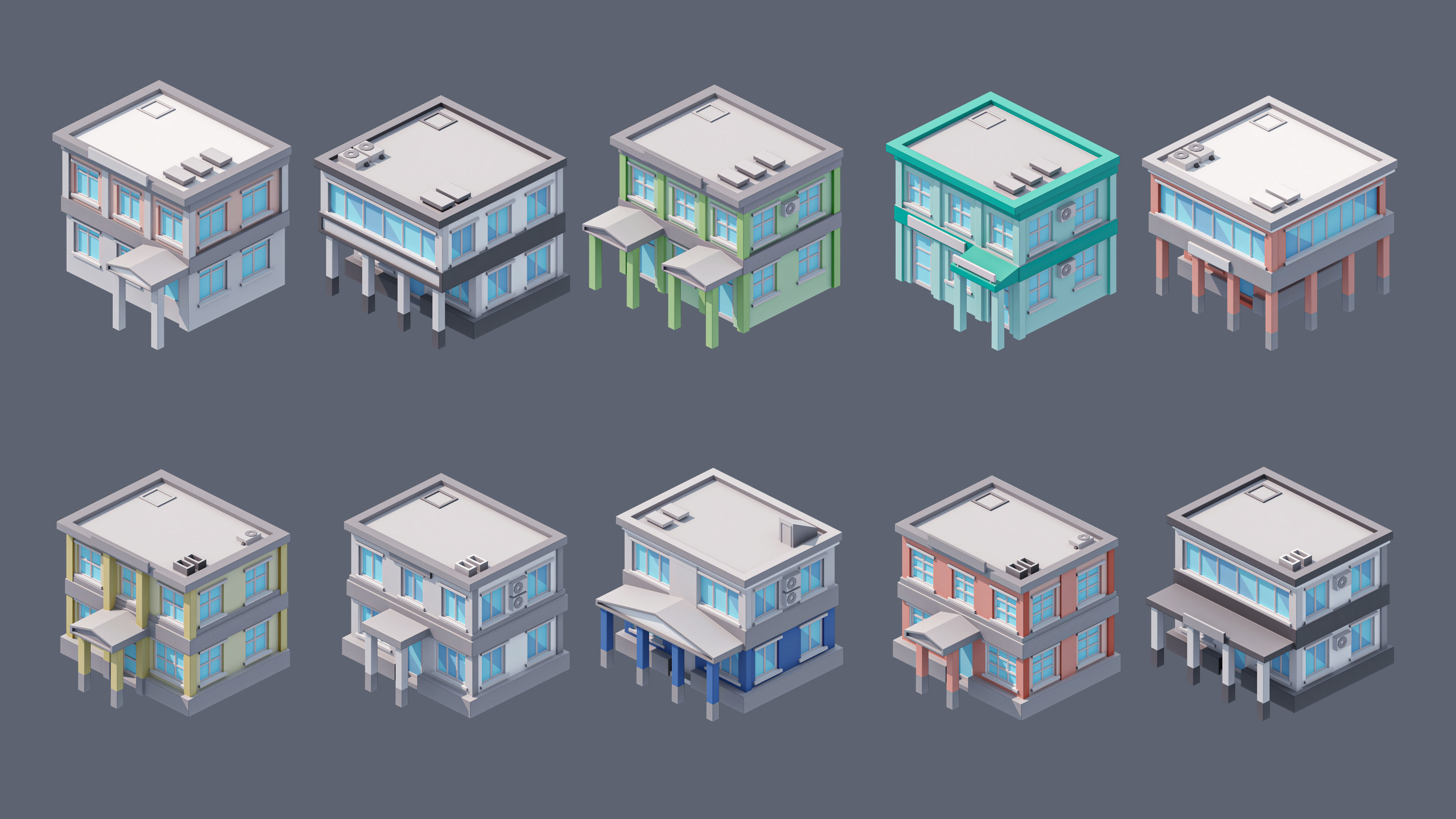 City 3 Low-poly 3D model_26