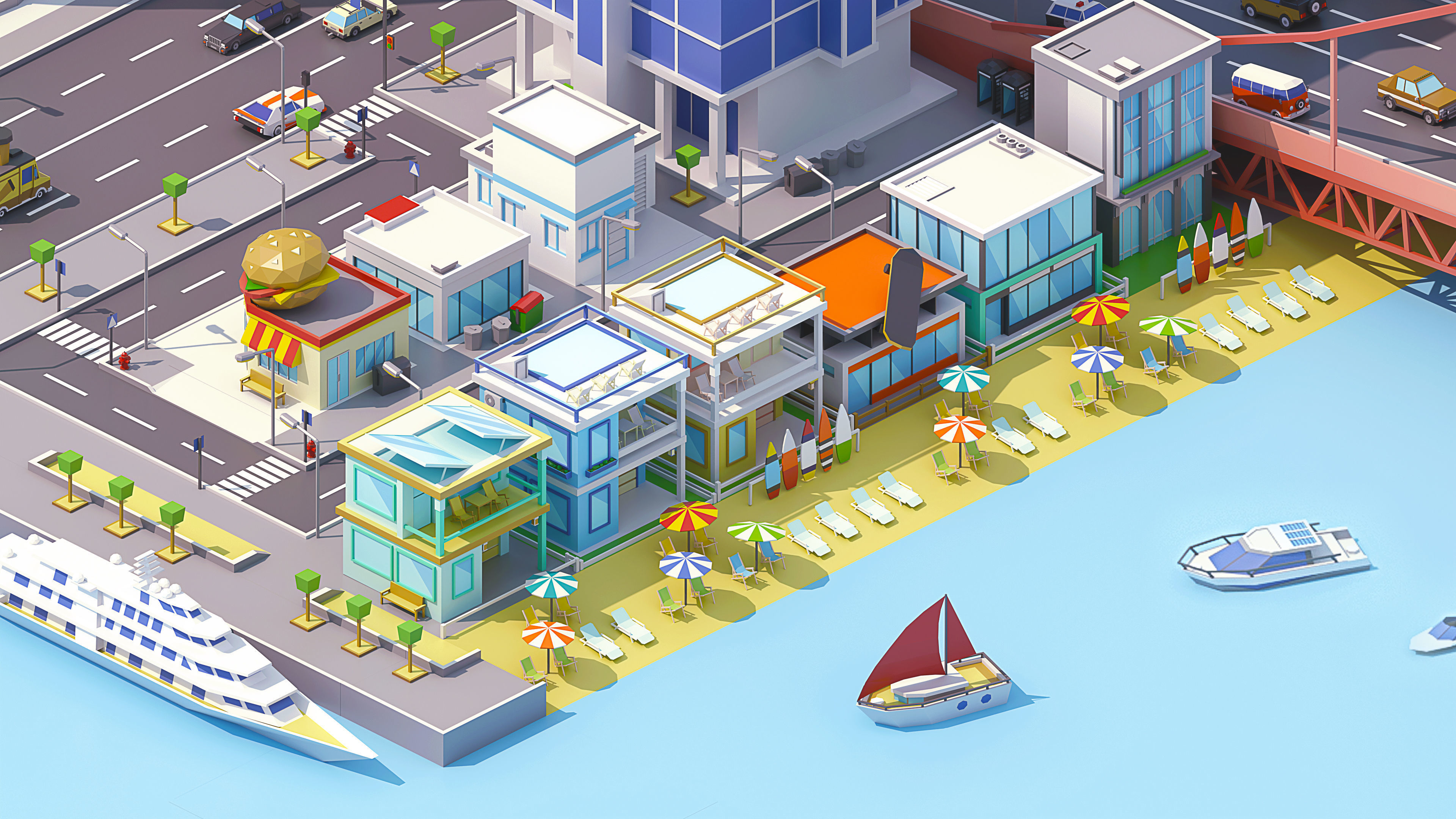 City 3 Low-poly 3D model_13