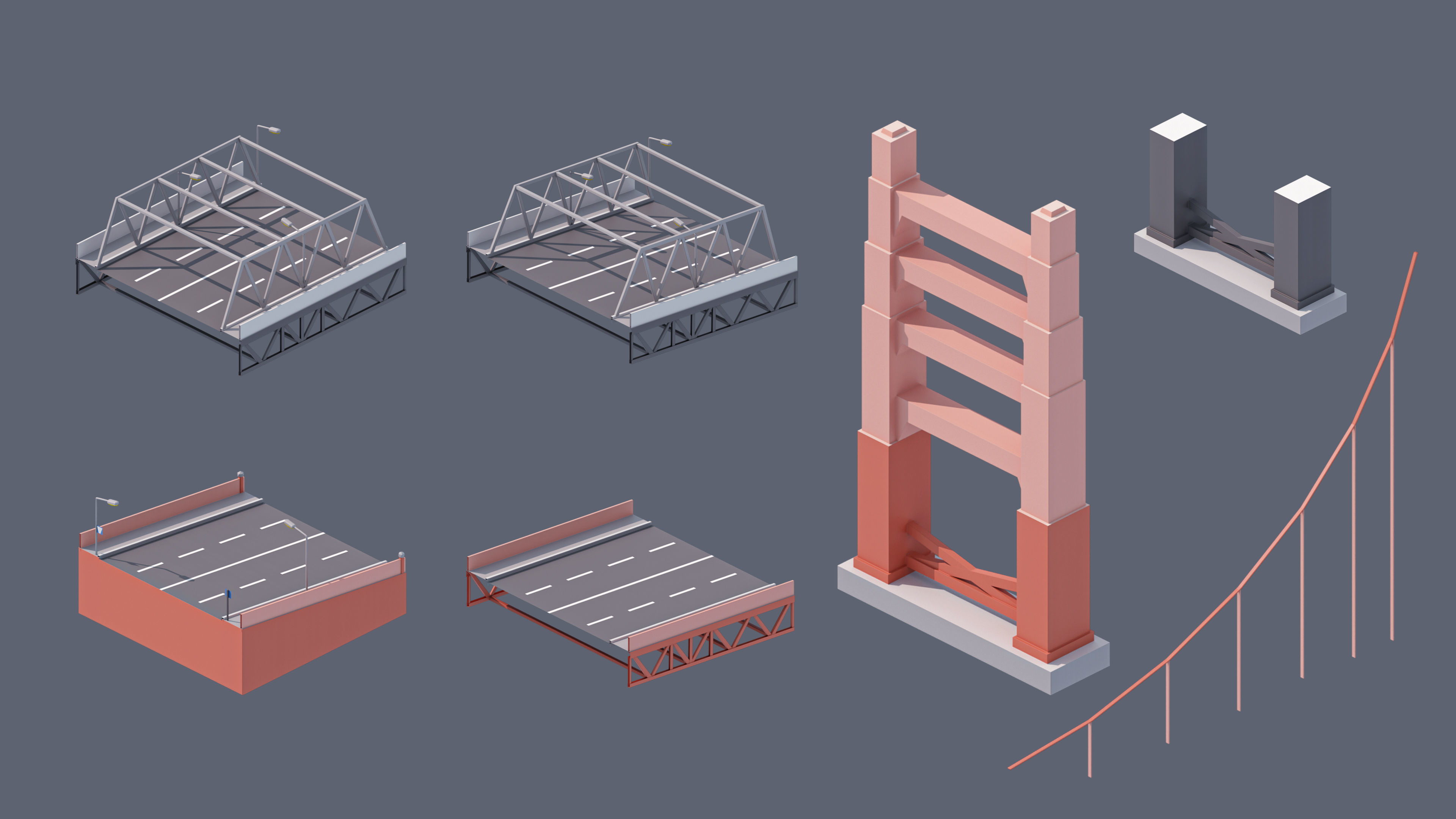 City 3 Low-poly 3D model_51