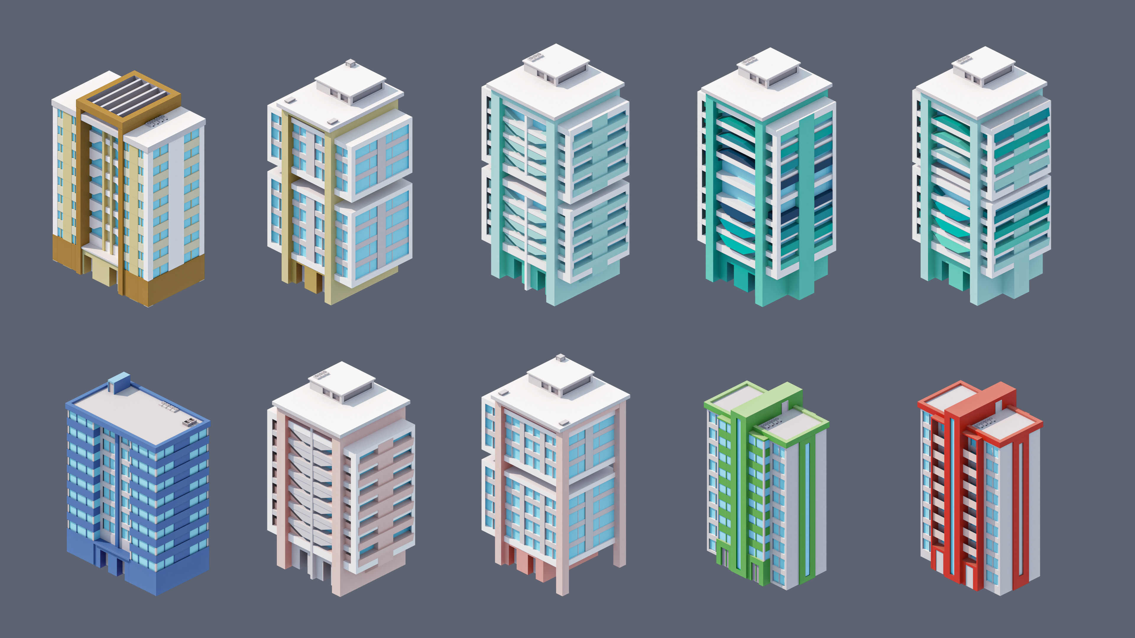 City 3 Low-poly 3D model_35