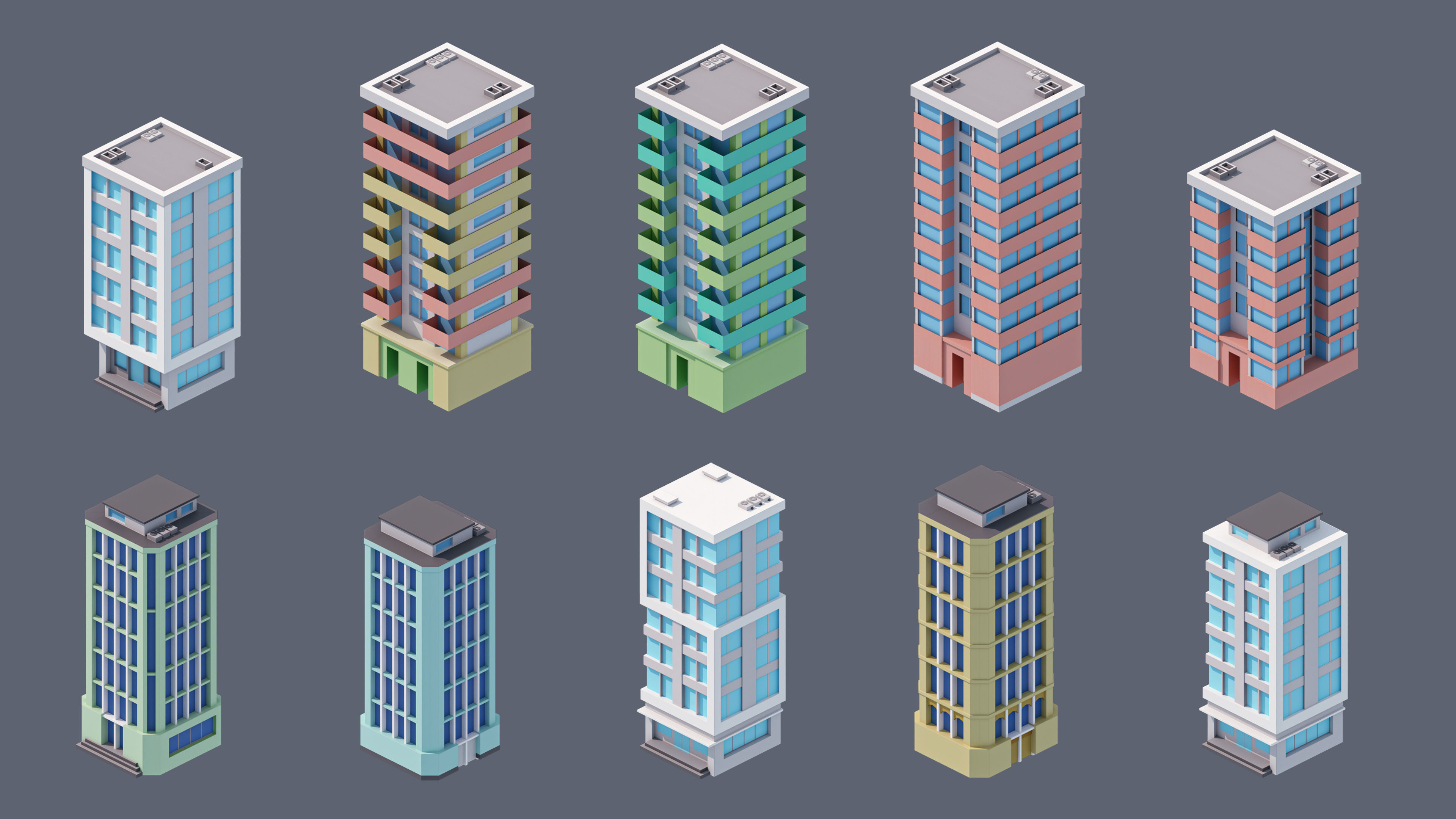 City 3 Low-poly 3D model_31