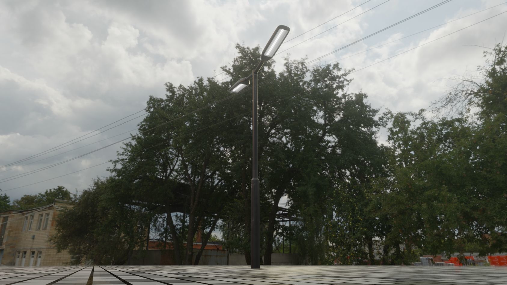 Street Light 11 version 2  3m with pole 3 Low-poly 3D model_77