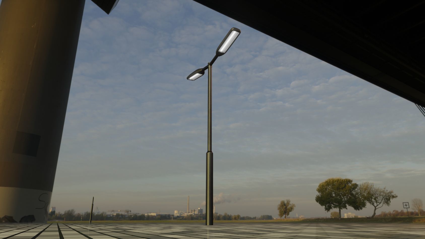 Street Light 11 version 2  3m with pole 3 Low-poly 3D model_93