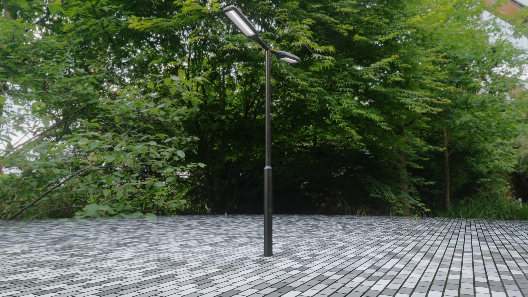 Street Light 11 version 2  3m with pole 3 Low-poly 3D model_98