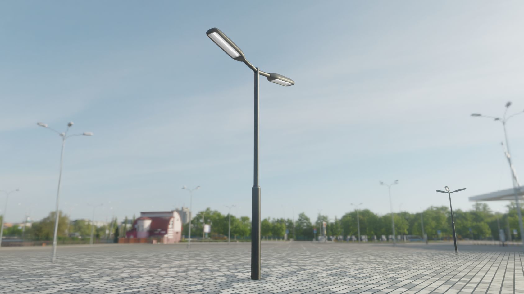 Street Light 11 version 2  3m with pole 3 Low-poly 3D model_82