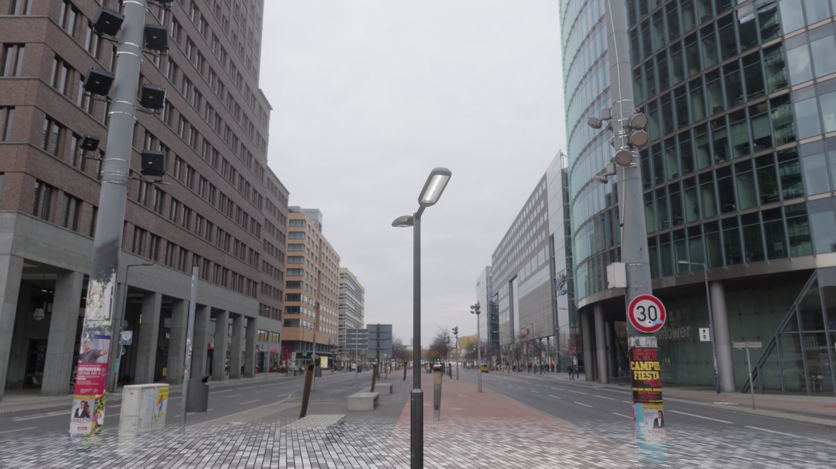 Street Light 11 version 2  3m with pole 3 Low-poly 3D model_42