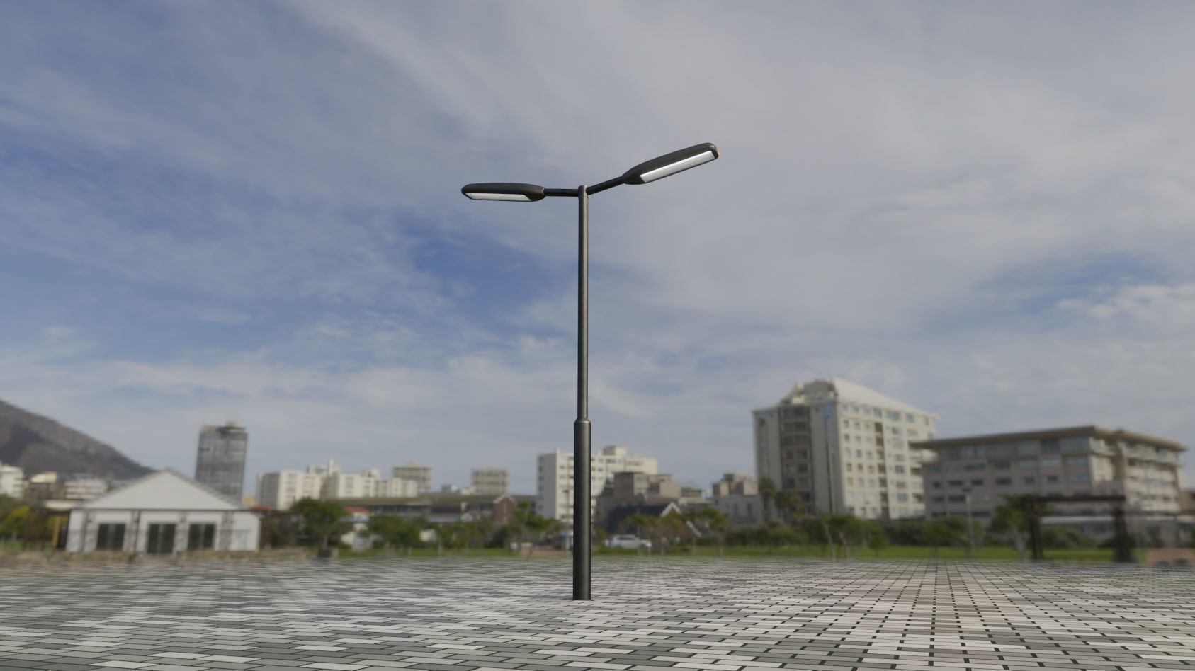 Street Light 11 version 2  3m with pole 3 Low-poly 3D model_55