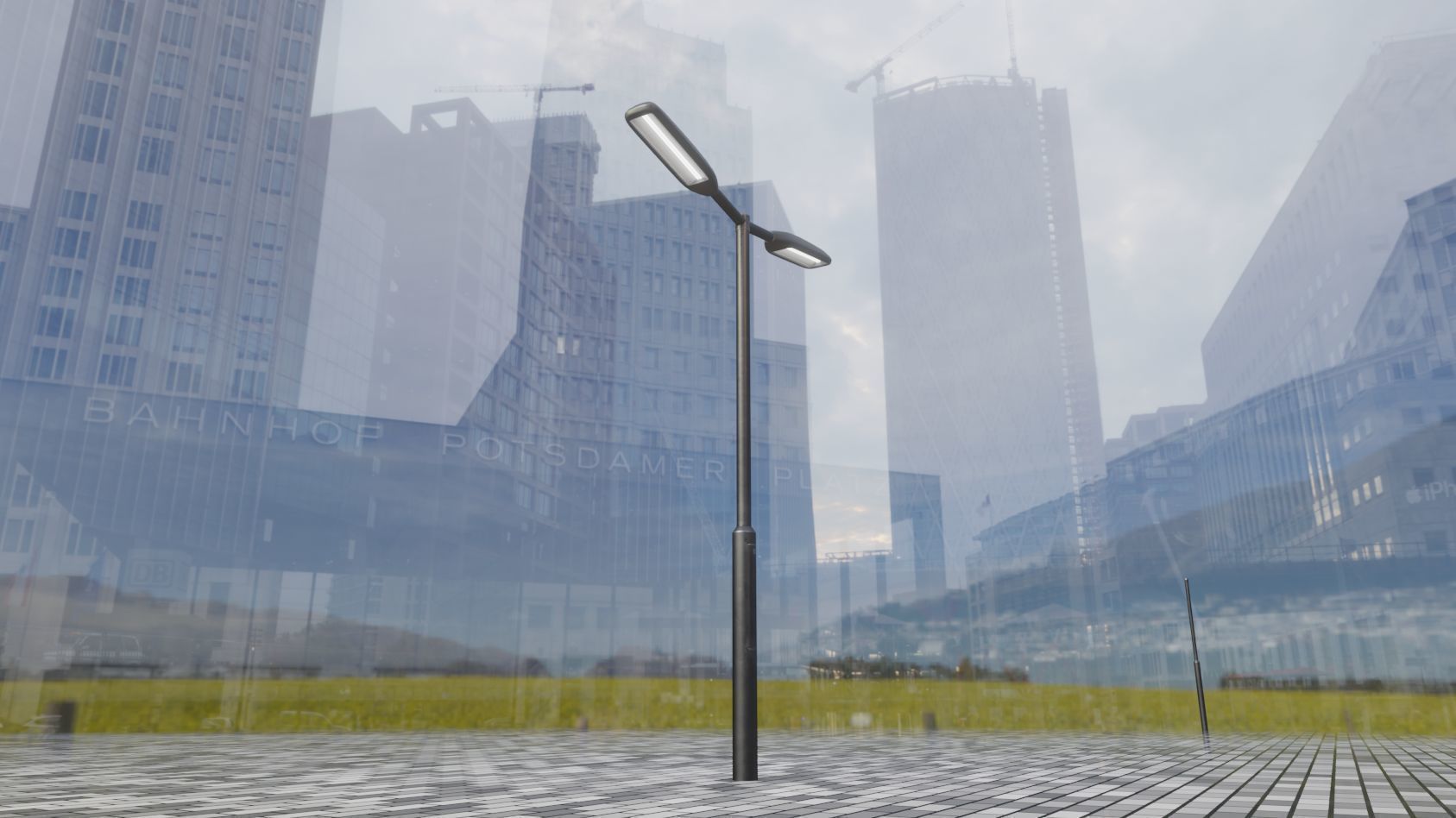 Street Light 11 version 2  3m with pole 3 Low-poly 3D model_65