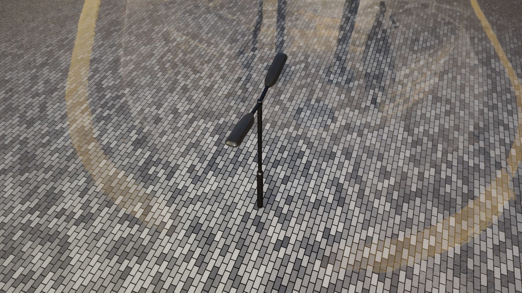 Street Light 11 version 2  3m with pole 3 Low-poly 3D model_27