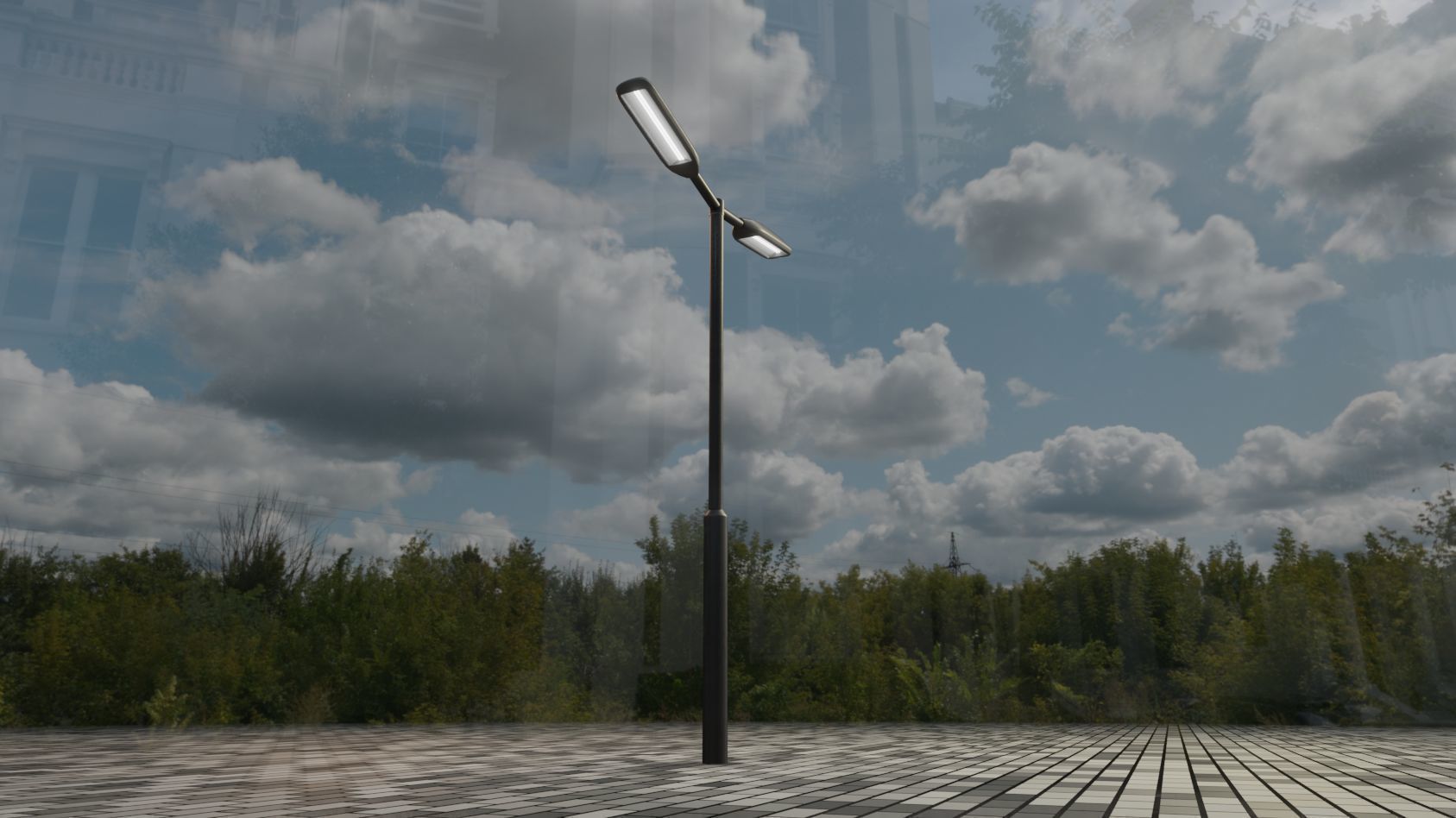Street Light 11 version 2  3m with pole 3 Low-poly 3D model_81