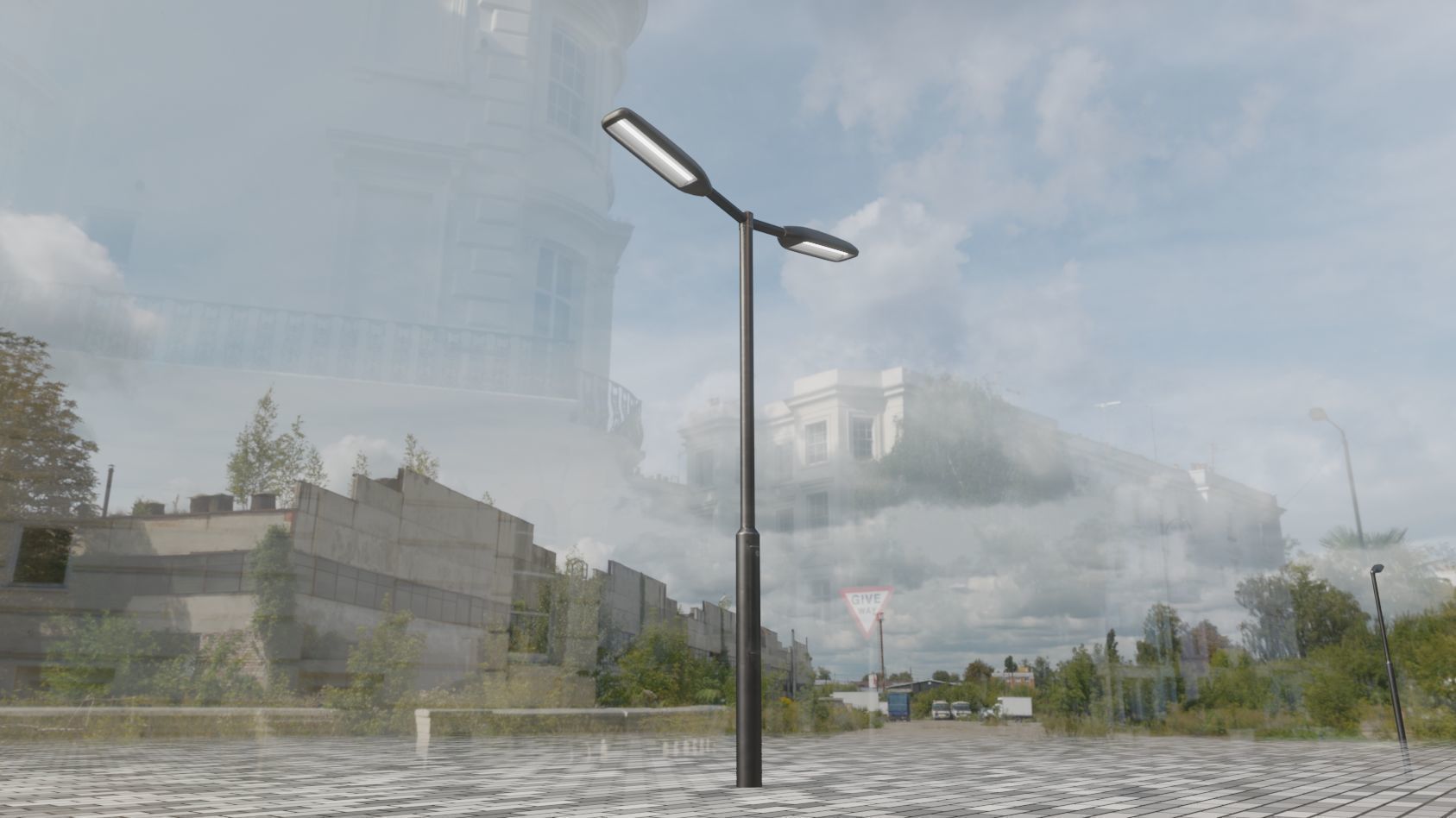 Street Light 11 version 2  3m with pole 3 Low-poly 3D model_66