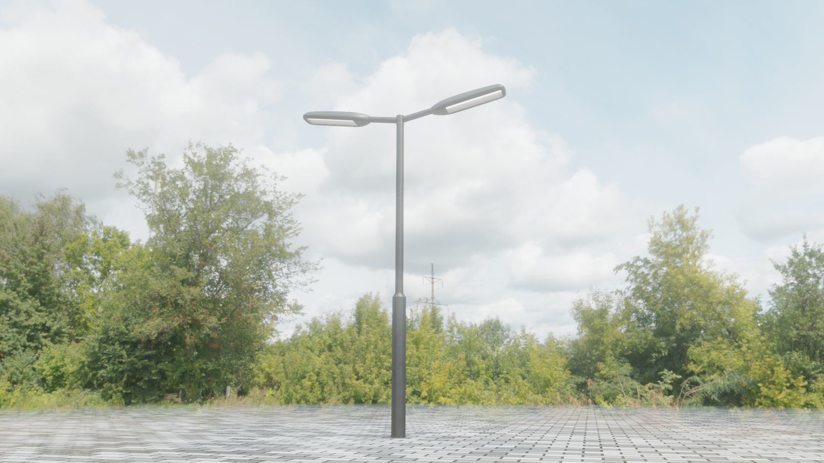 Street Light 11 version 2  3m with pole 3 Low-poly 3D model_89