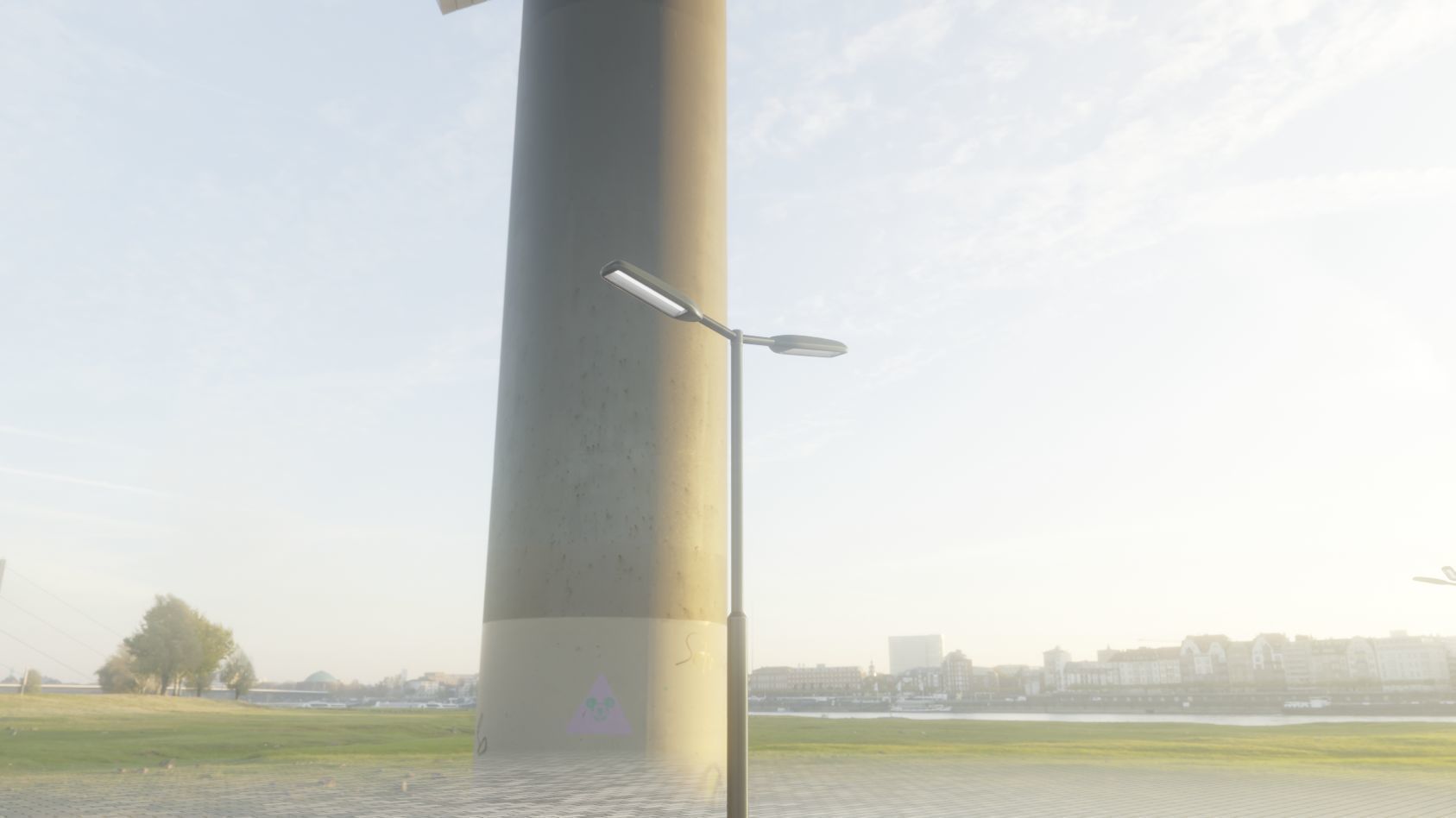 Street Light 11 version 2  3m with pole 3 Low-poly 3D model_48