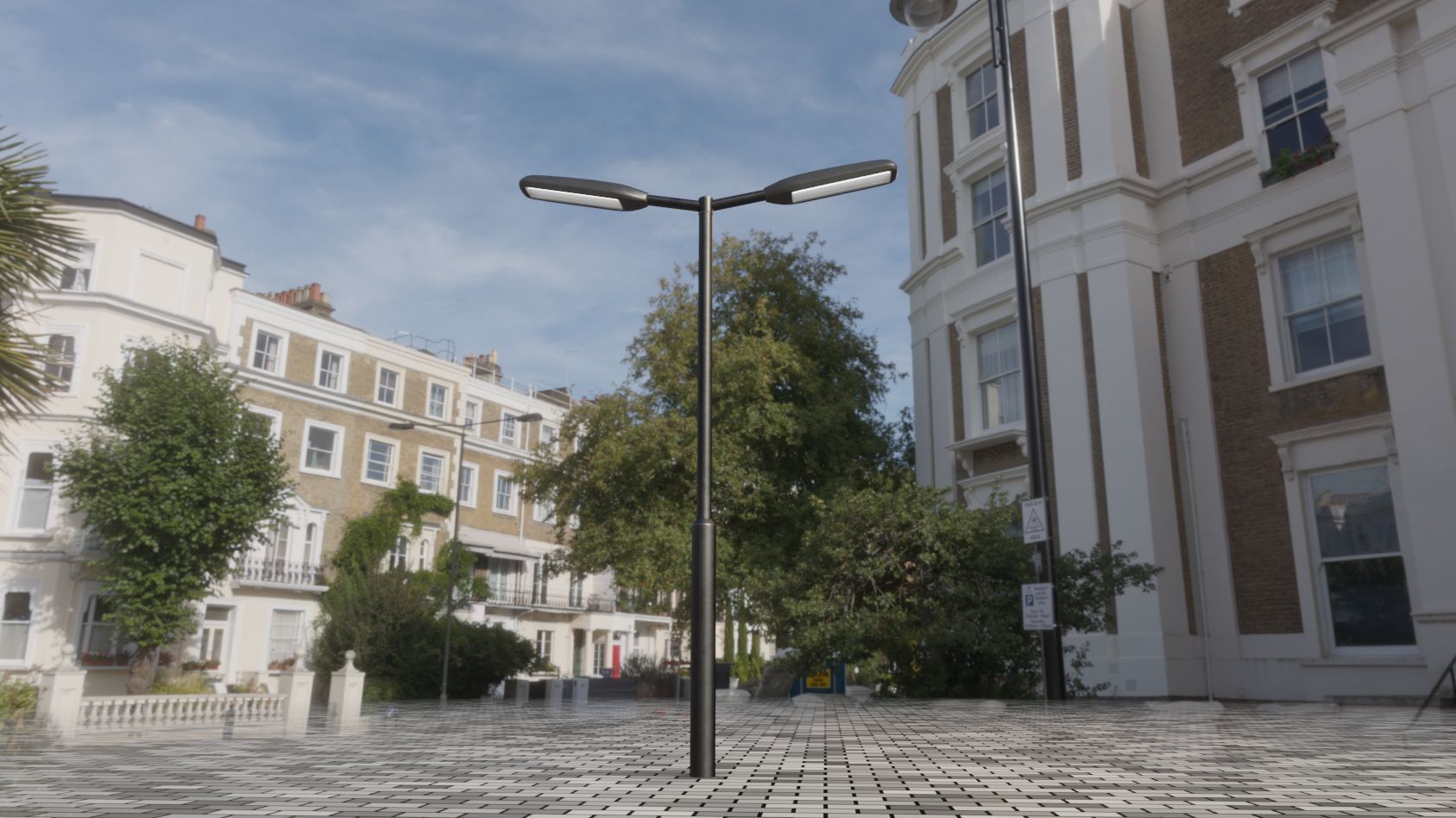 Street Light 11 version 2  3m with pole 3 Low-poly 3D model_88