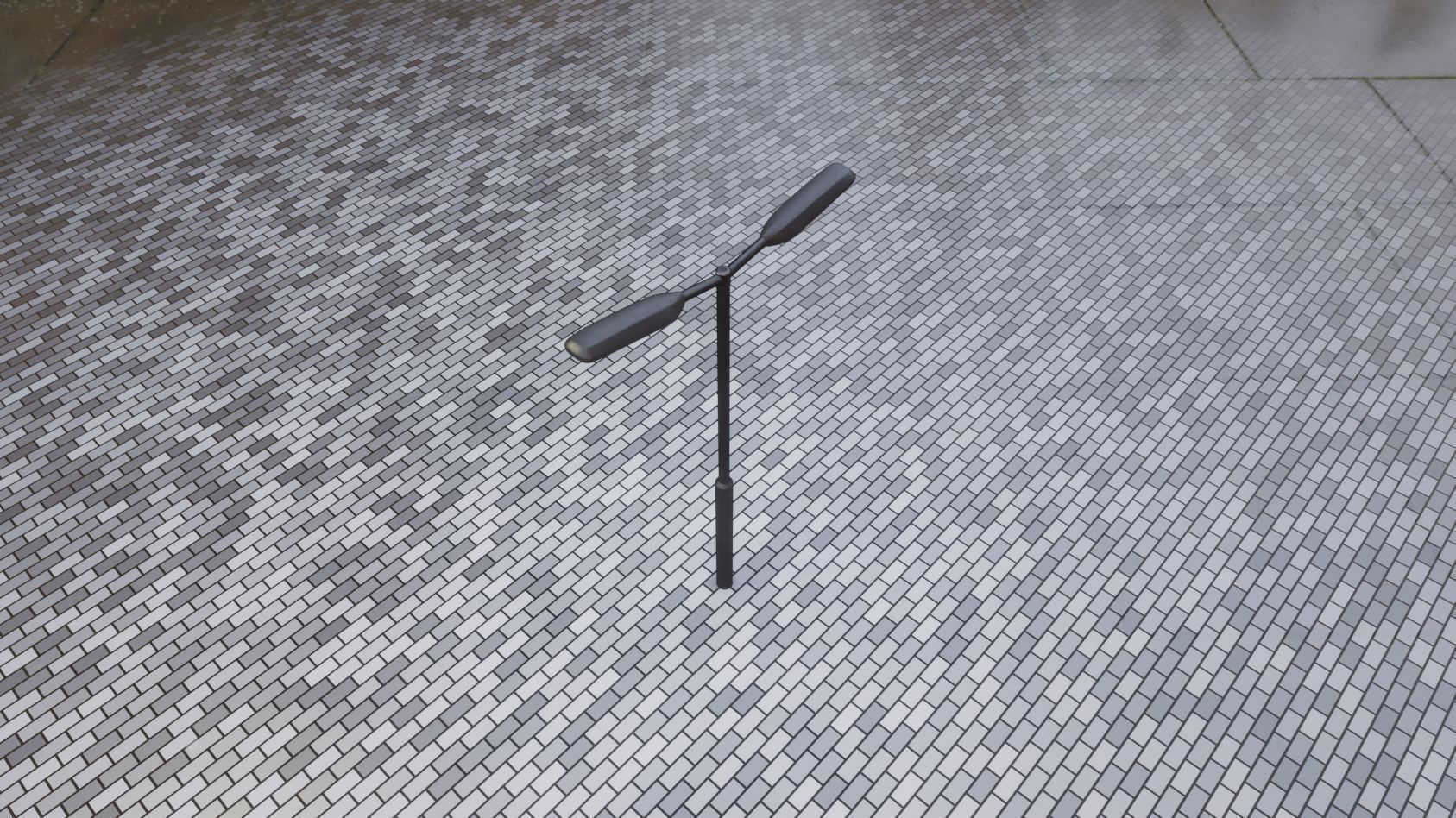 Street Light 11 version 2  3m with pole 3 Low-poly 3D model_29