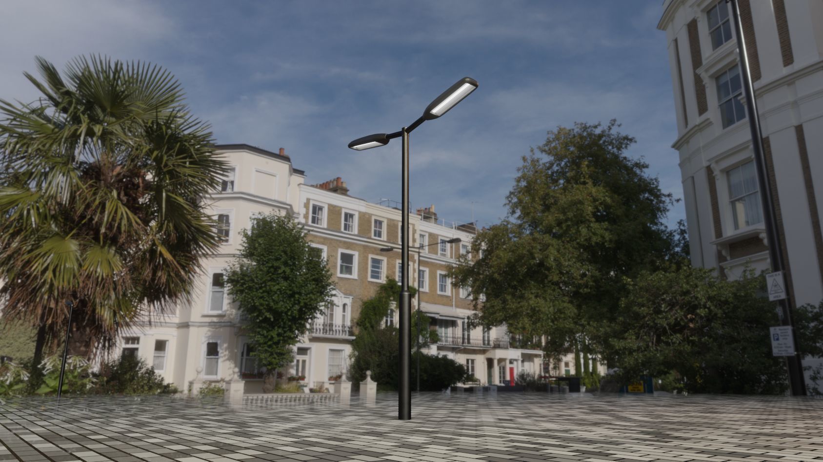 Street Light 11 version 2  3m with pole 3 Low-poly 3D model_58