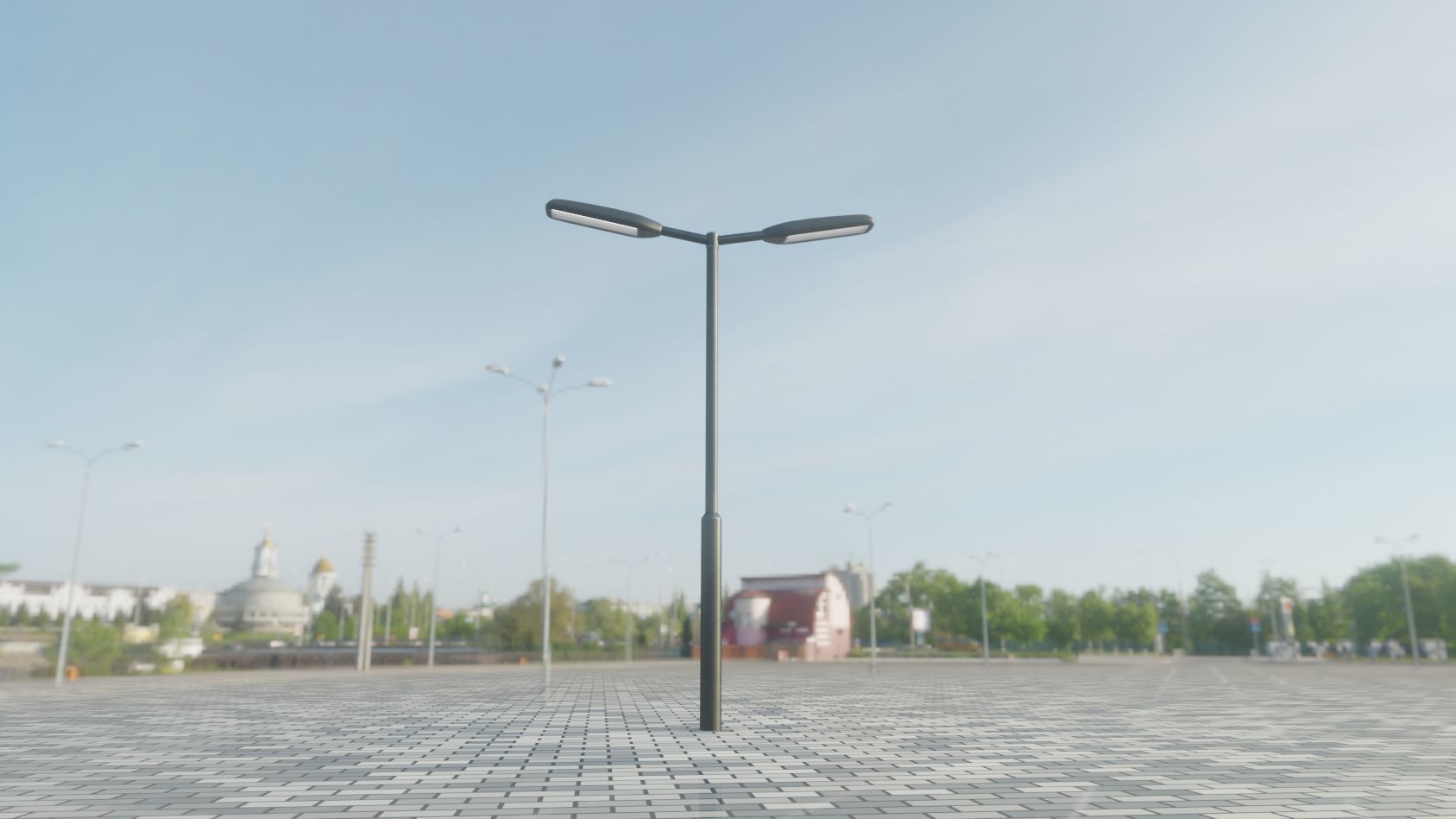 Street Light 11 version 2  3m with pole 3 Low-poly 3D model_52