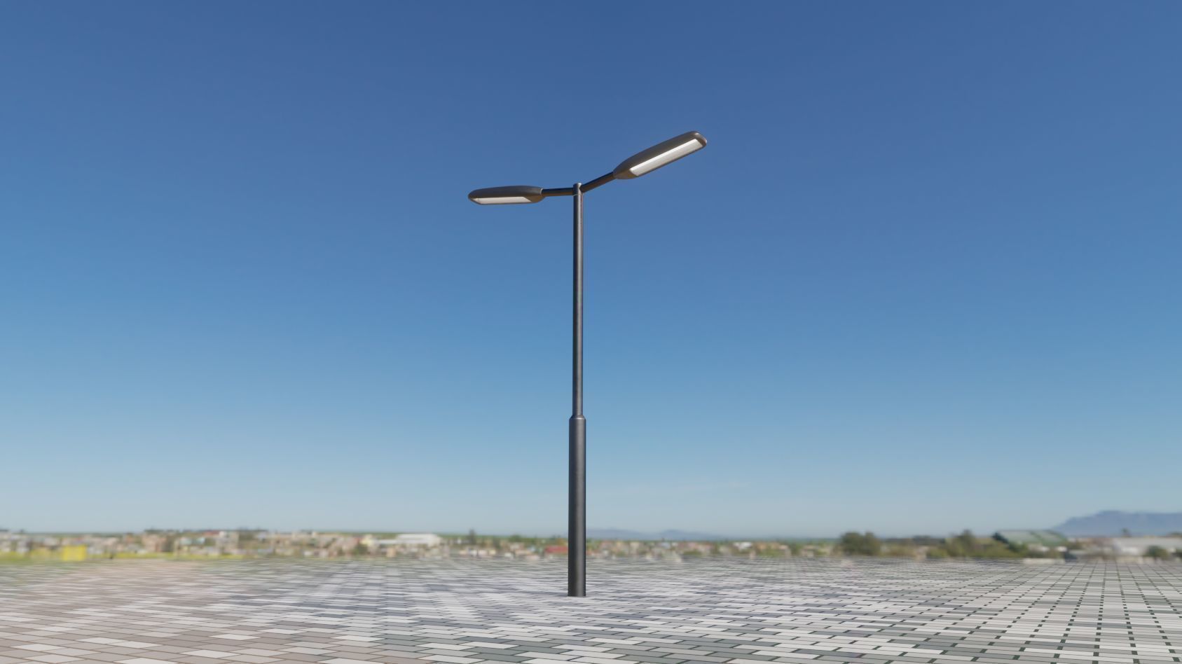 Street Light 11 version 2  3m with pole 3 Low-poly 3D model_56