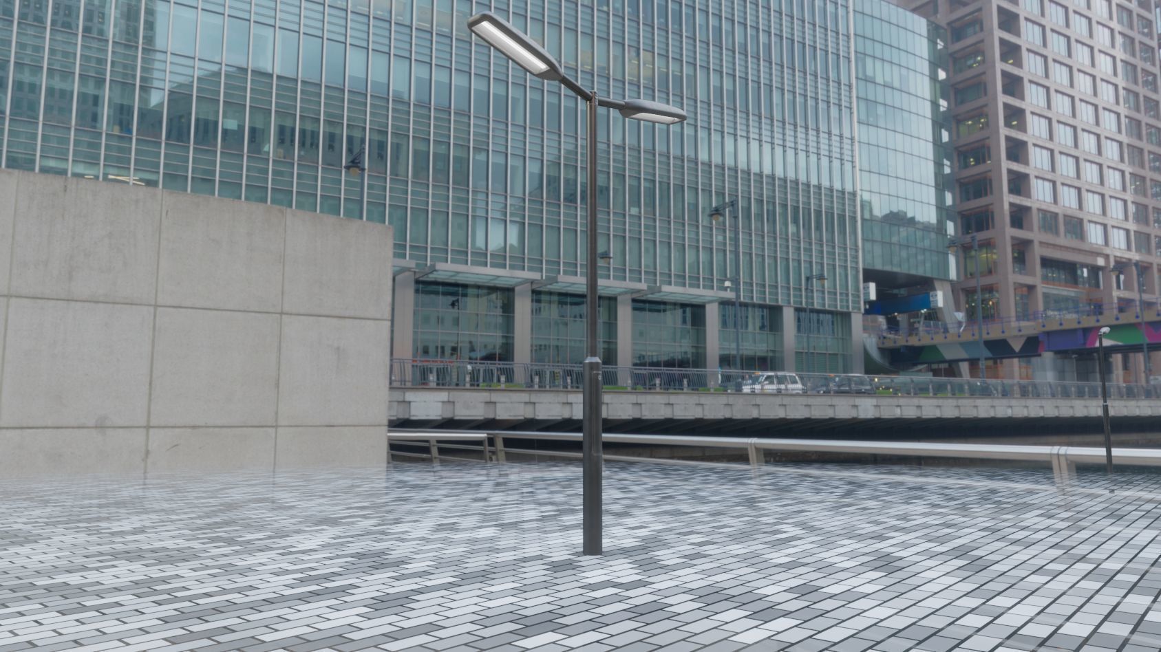 Street Light 11 version 2  3m with pole 3 Low-poly 3D model_99