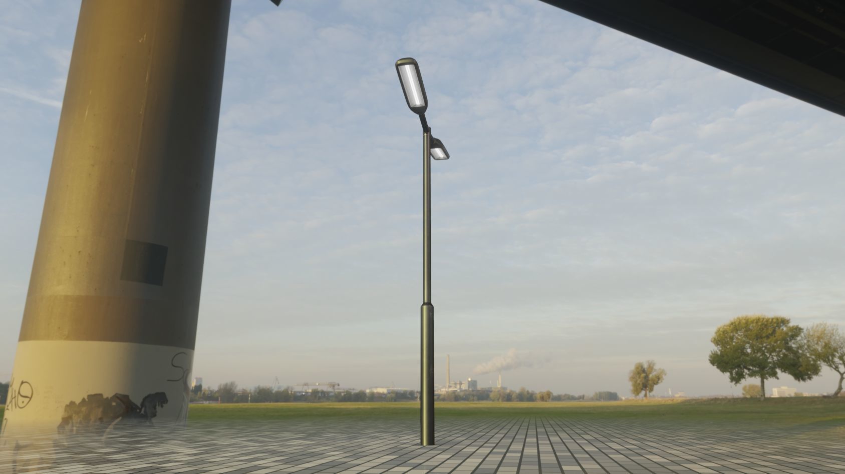 Street Light 11 version 2  3m with pole 3 Low-poly 3D model_63