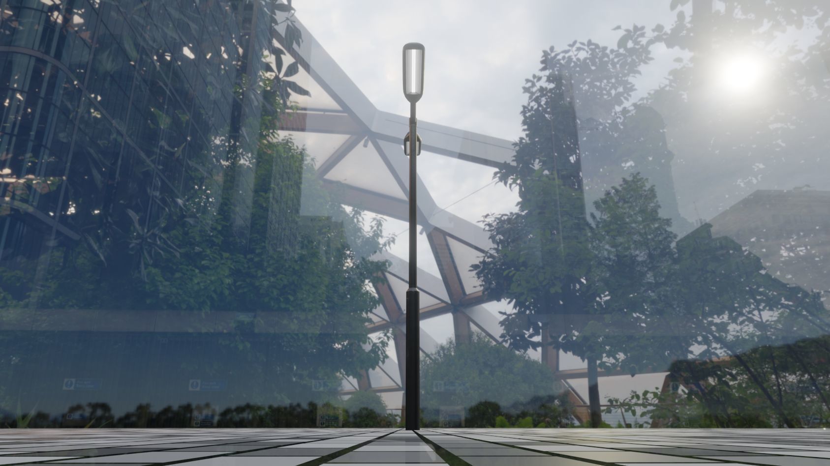 Street Light 11 version 2  3m with pole 3 Low-poly 3D model_79